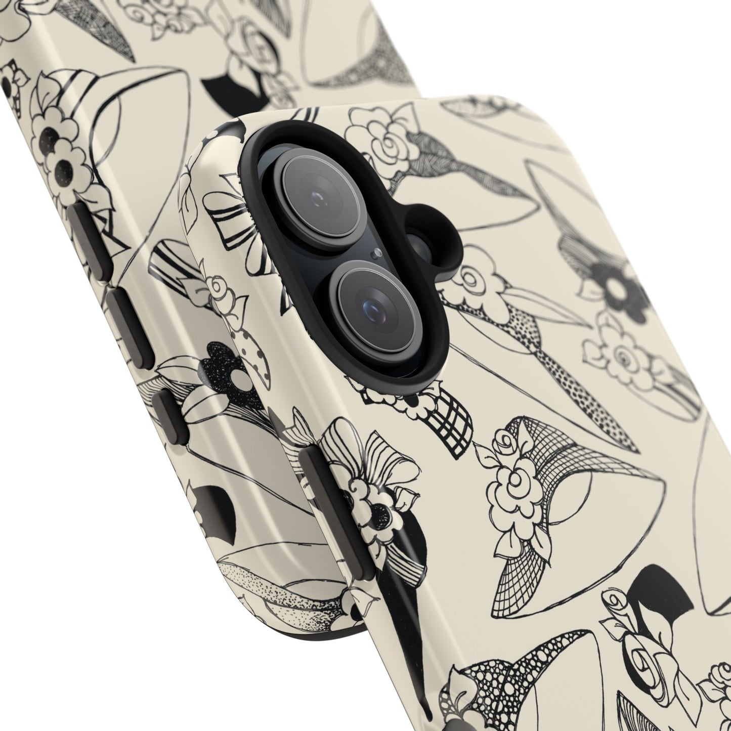 Millinery Ivory / Black Phone Case