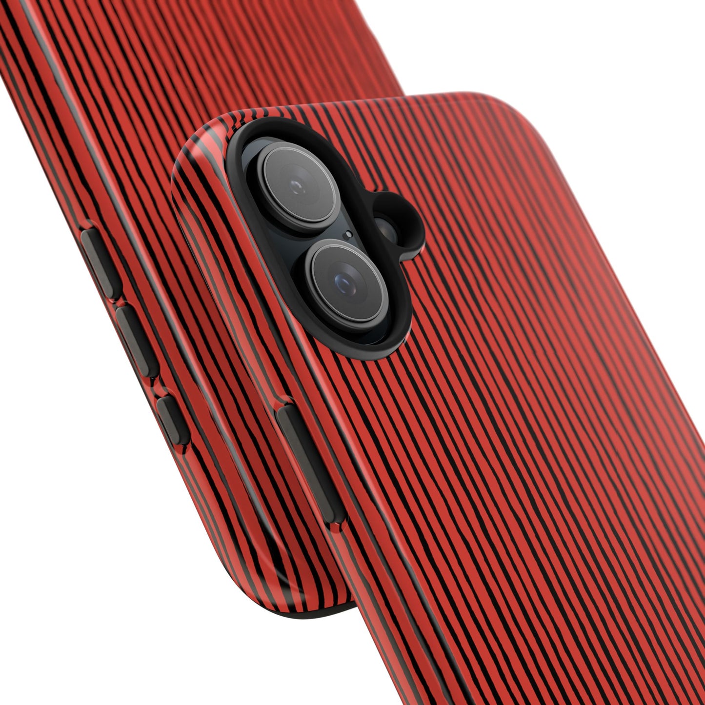 Quirky Pin Stripe Red / Black Phone Case