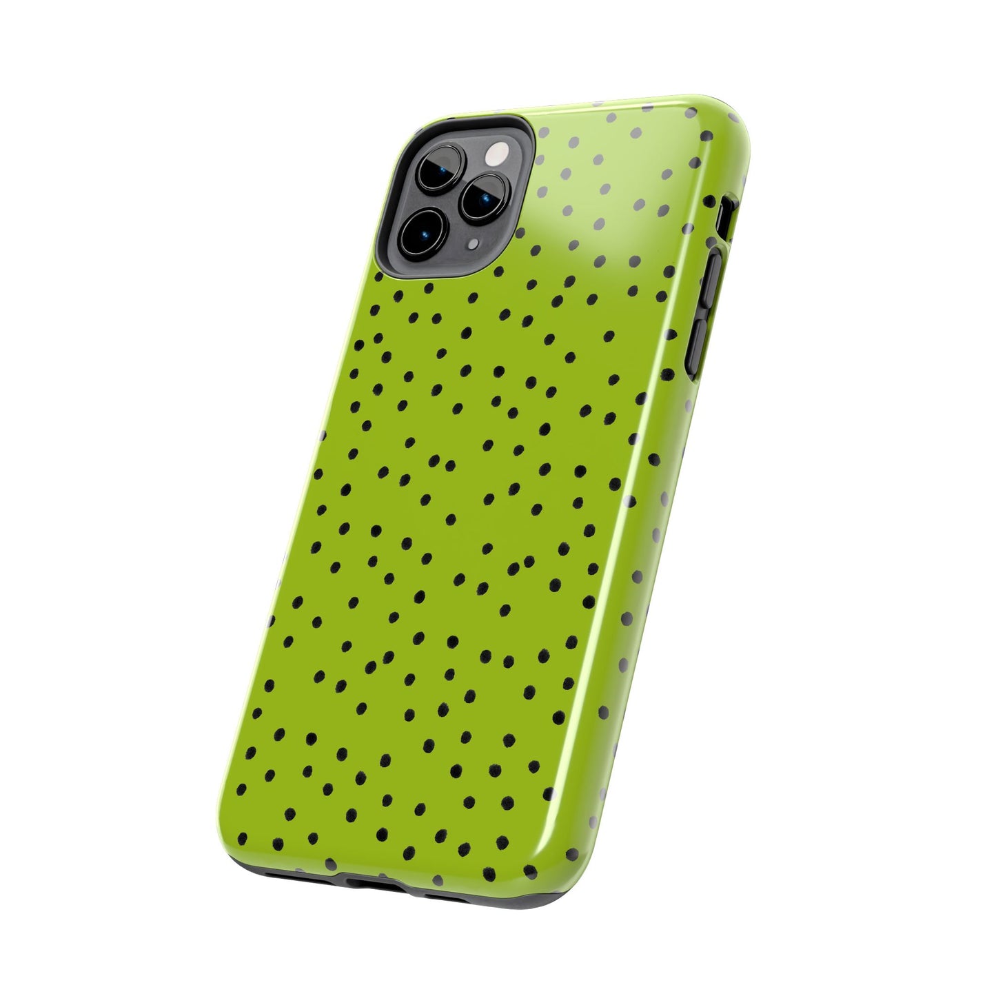 Dinky Dots Chartreuse / Black Phone Case