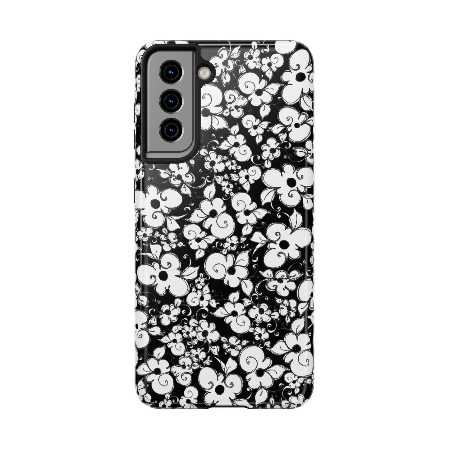 Dog Daisies Black Phone Case