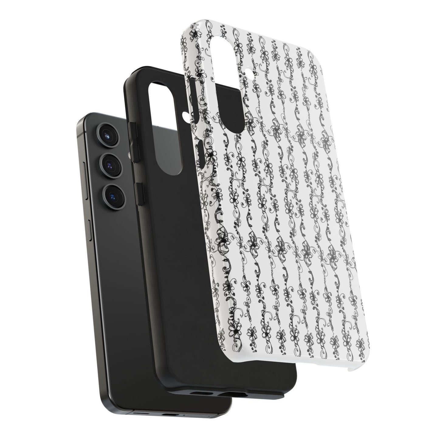Flower Scroll Stripe Phone Case