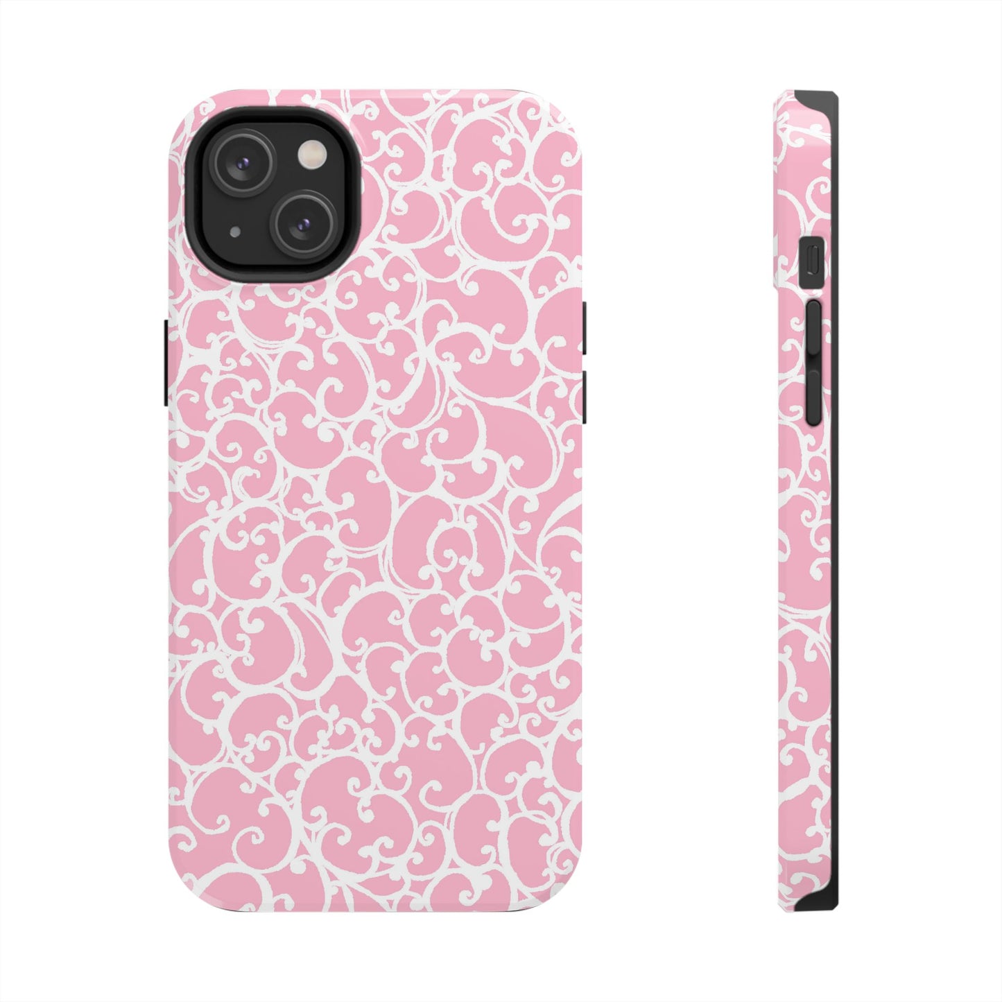 Scrollie Pink / White Phone Case