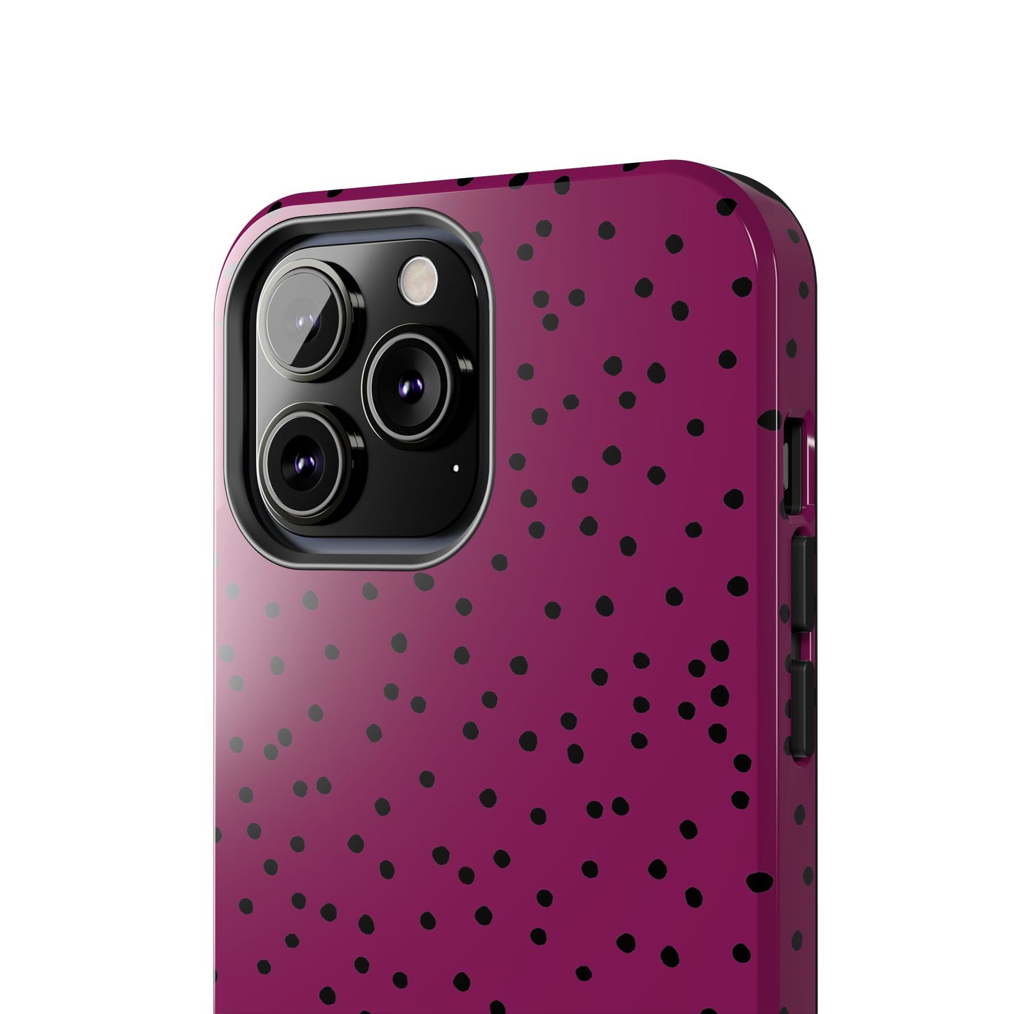 Dinky Dots Burgundy / Black Phone Case