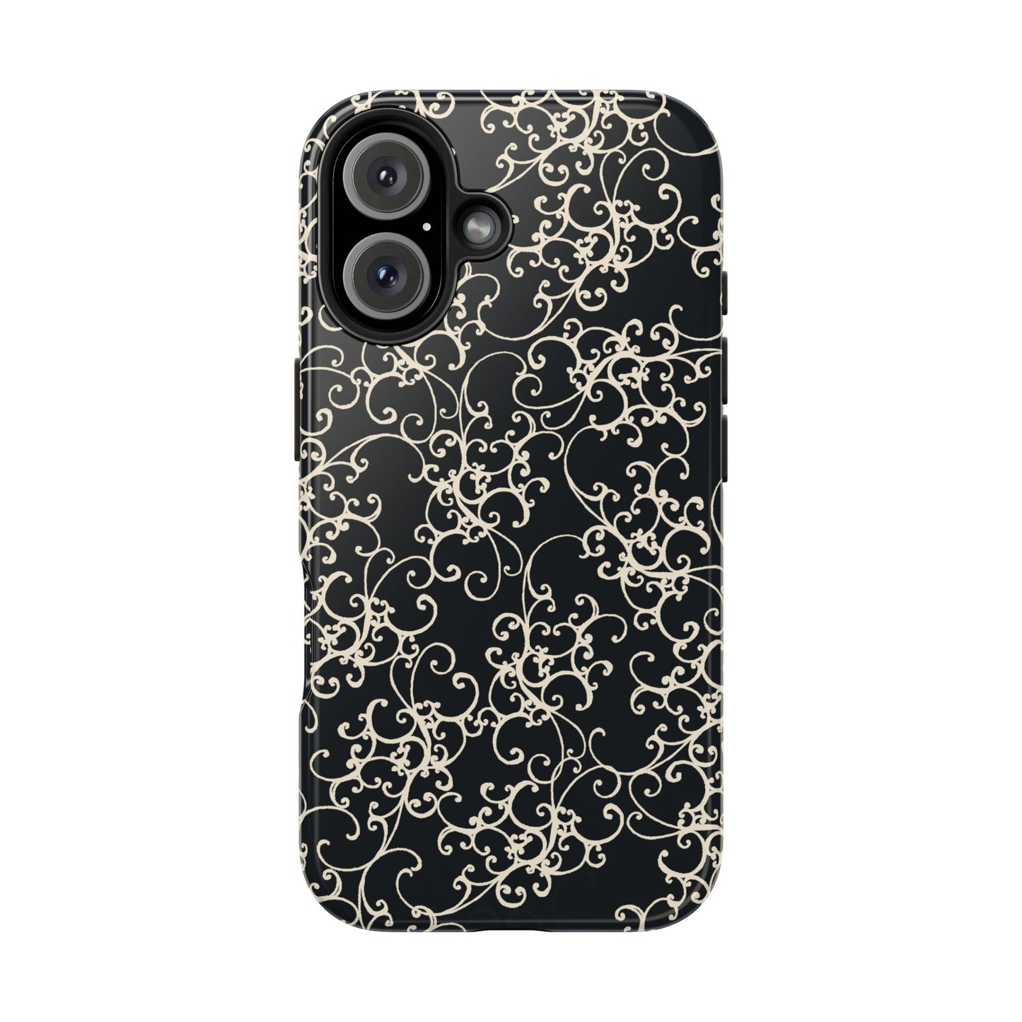Elegant Scroll Black / Ivory Phone Case