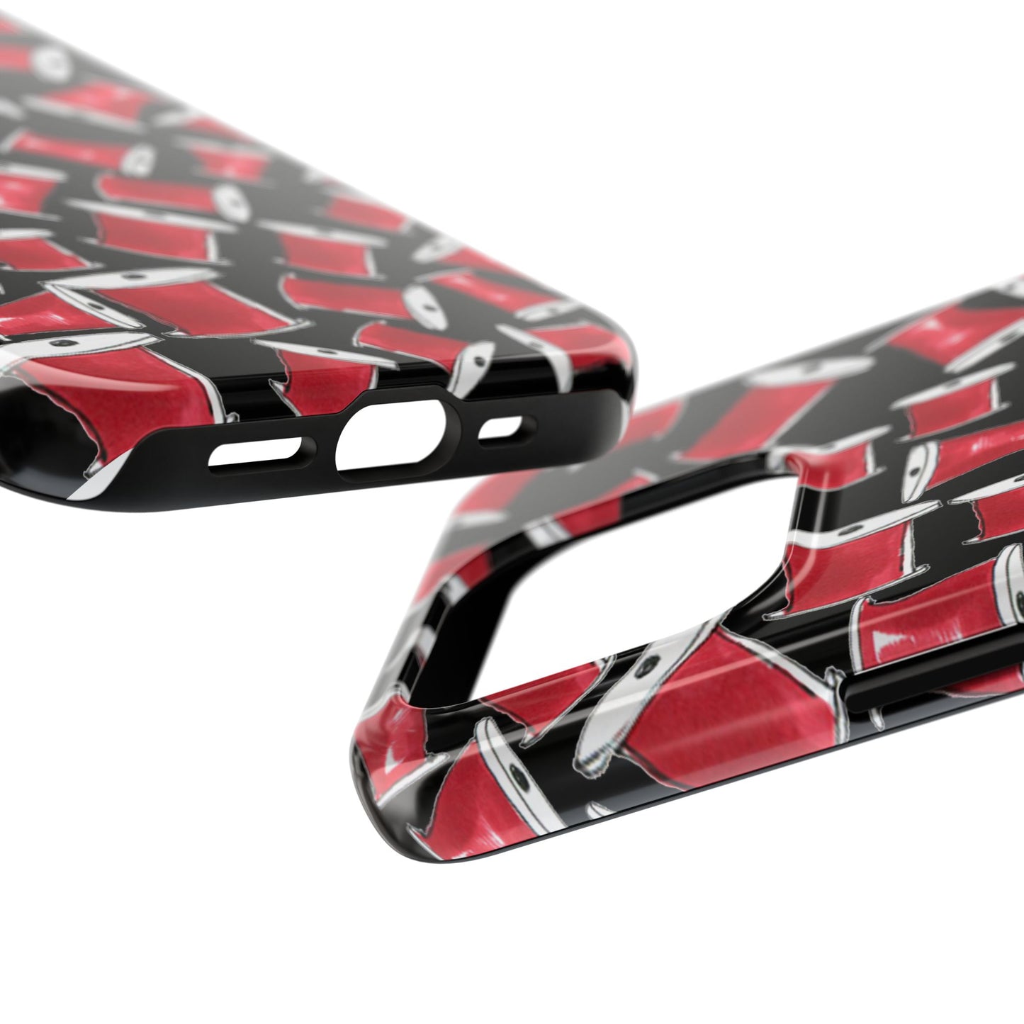 Red Thread Black Phone Case