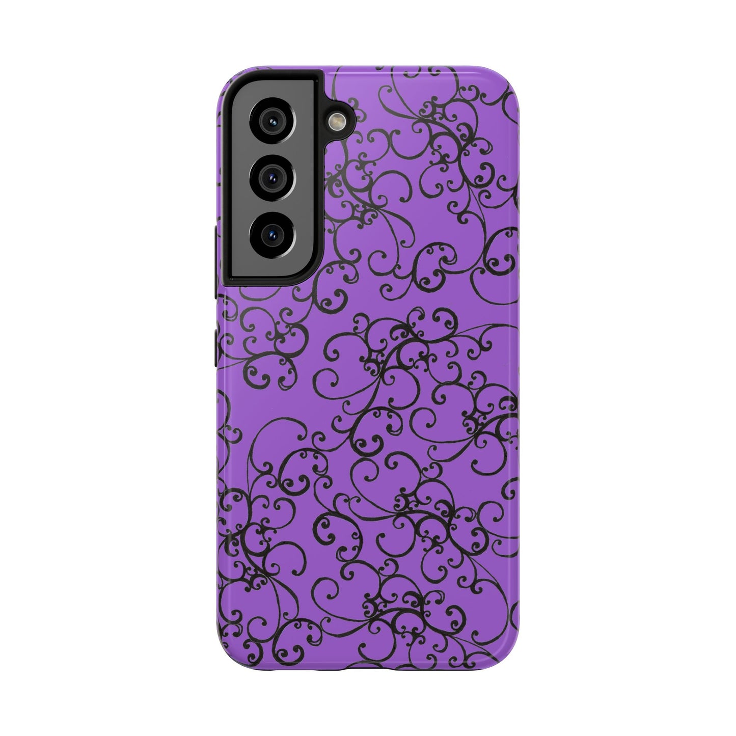 Elegant Scroll Purple / Black Phone Case