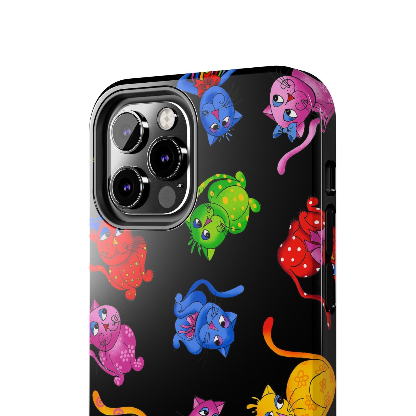Tossed Cool Cats Black Phone Case