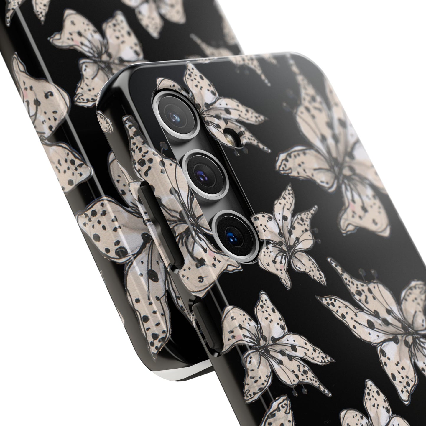 Spotted Lilies Black Phone Case