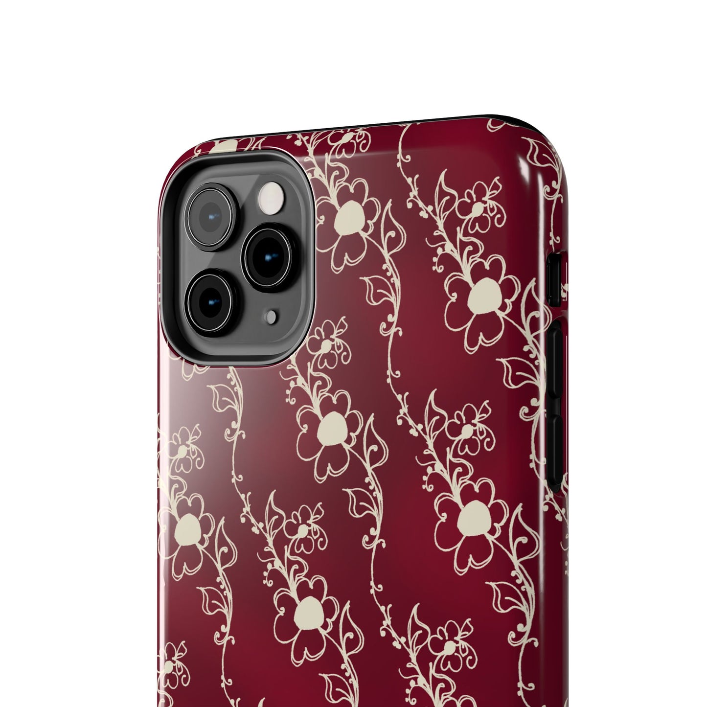 Diagonal Daisies Red / Ivory Phone Case