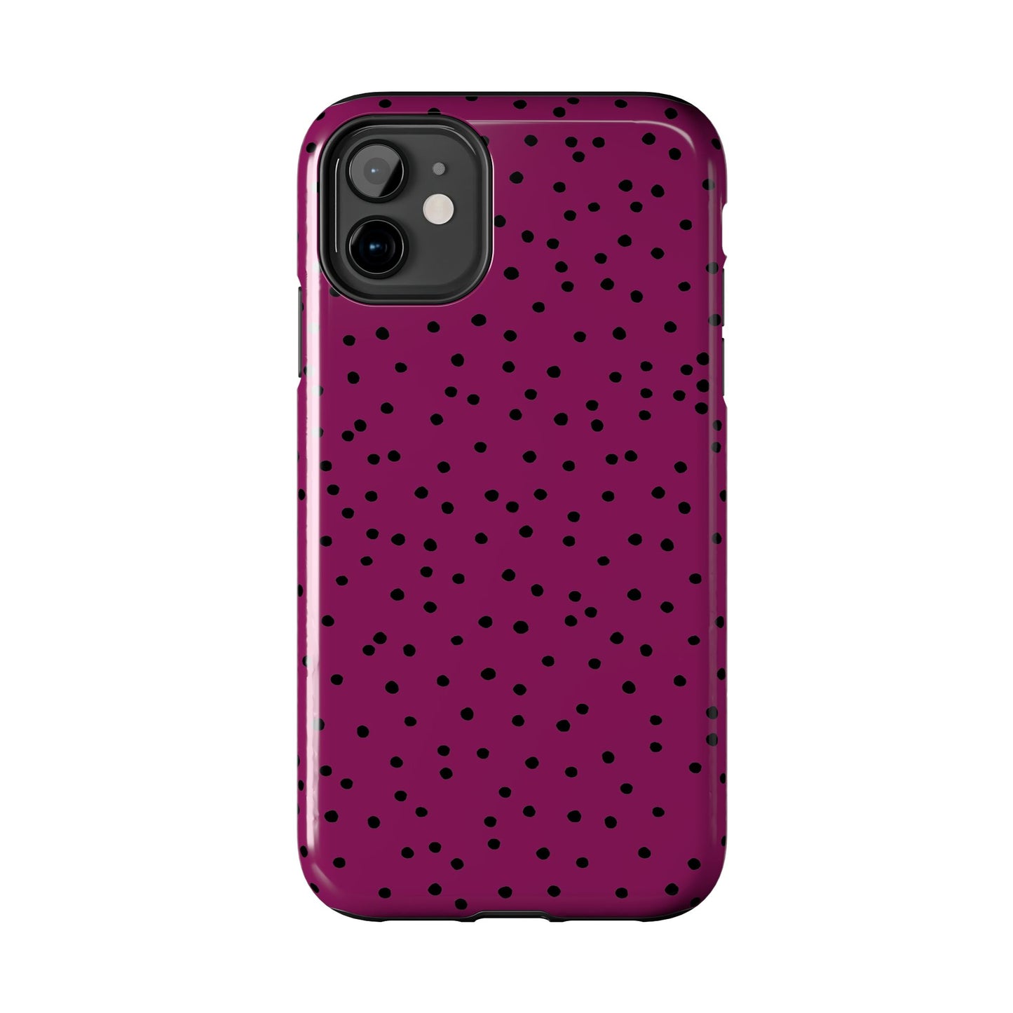 Dinky Dots Burgundy / Black Phone Case