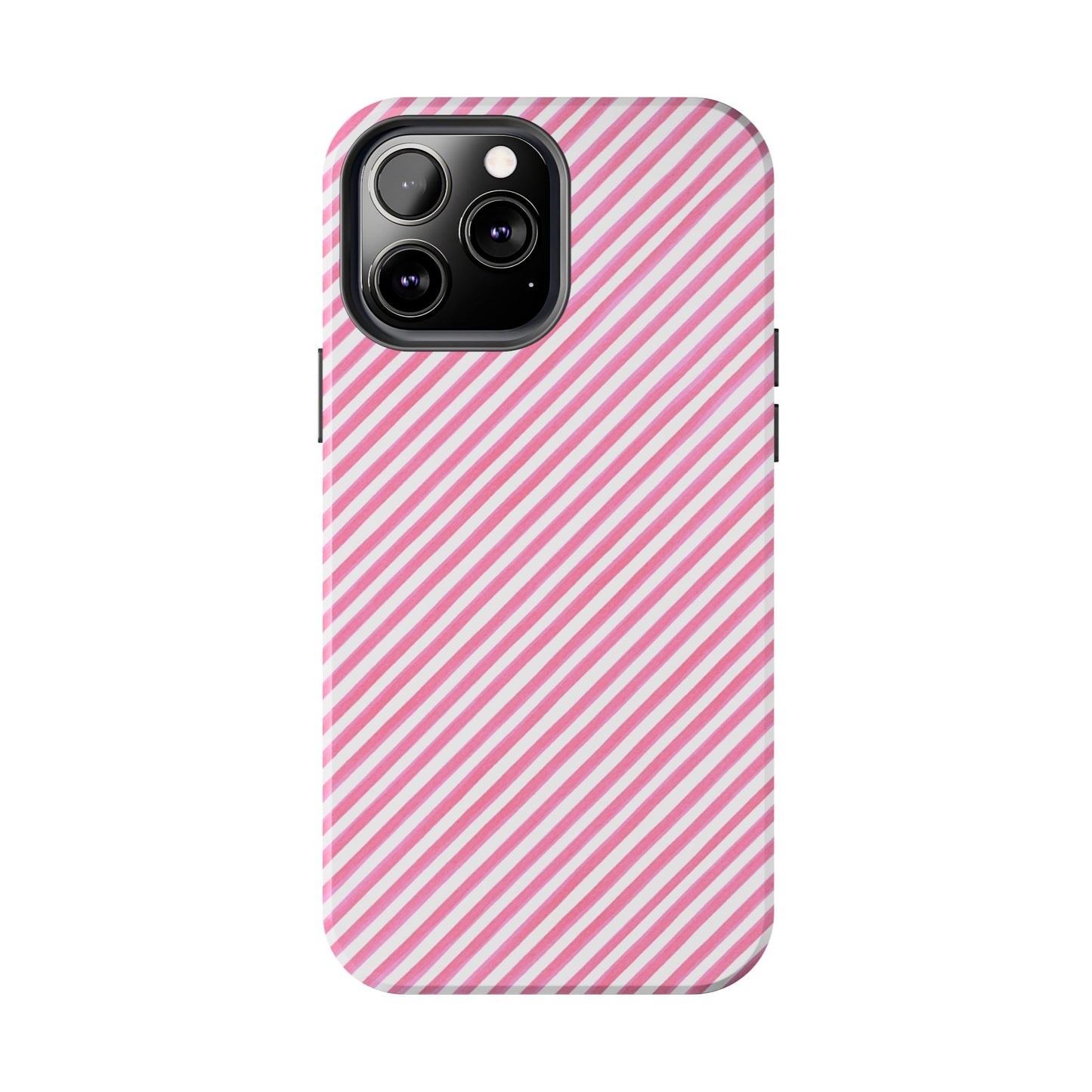 Bias Stripe Pink / White Phone Case