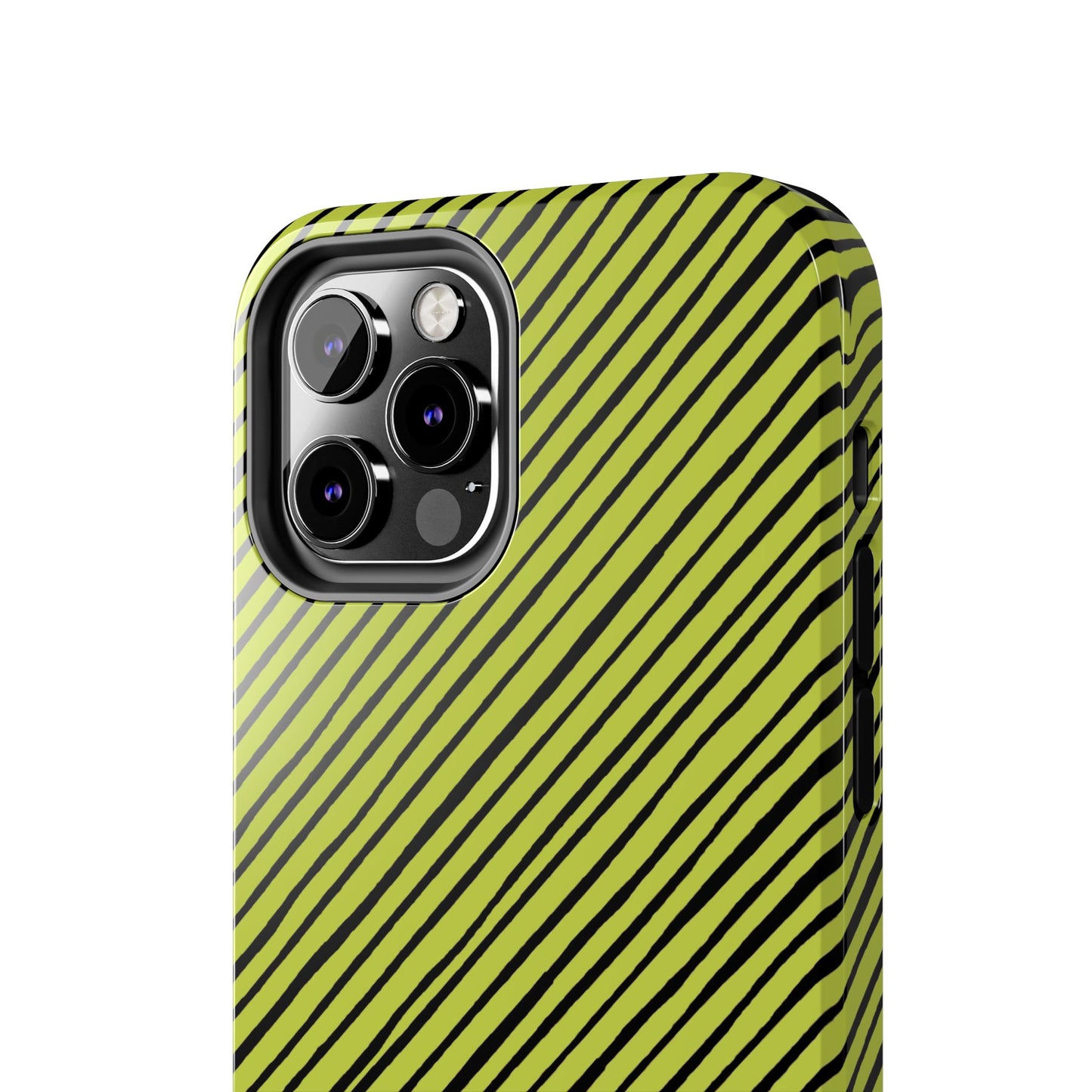 Quirky Bias Stripe Green / Black Phone Case