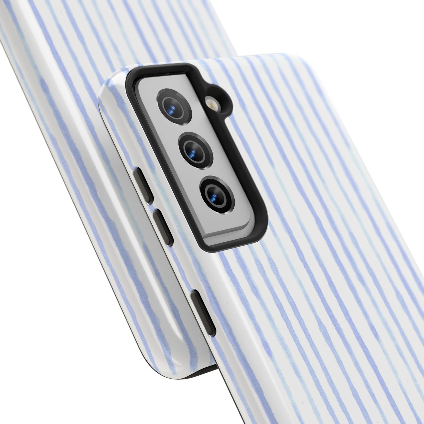 Happy Stripe White / Blue Phone Case