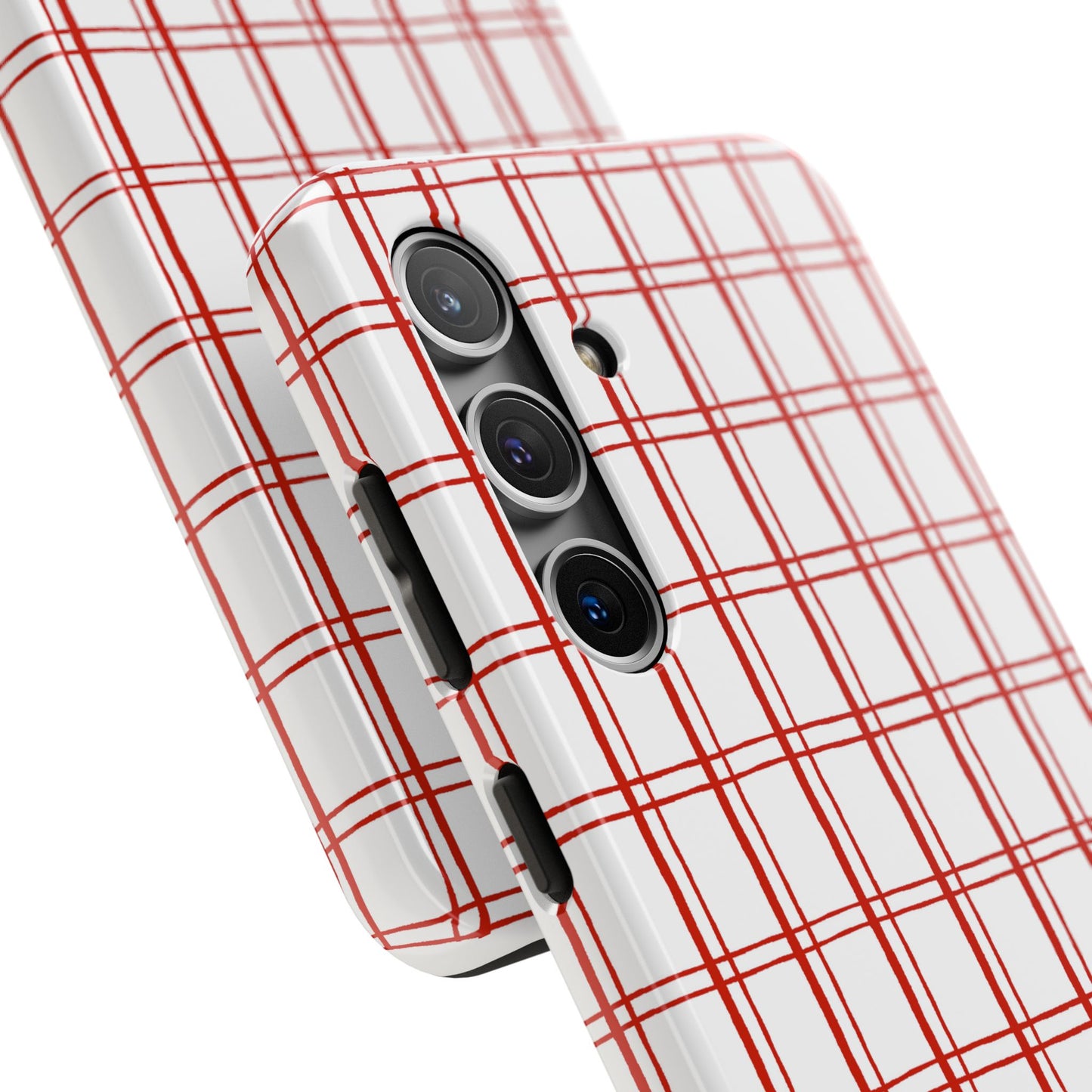 Little Plaid White / Red Phone Case