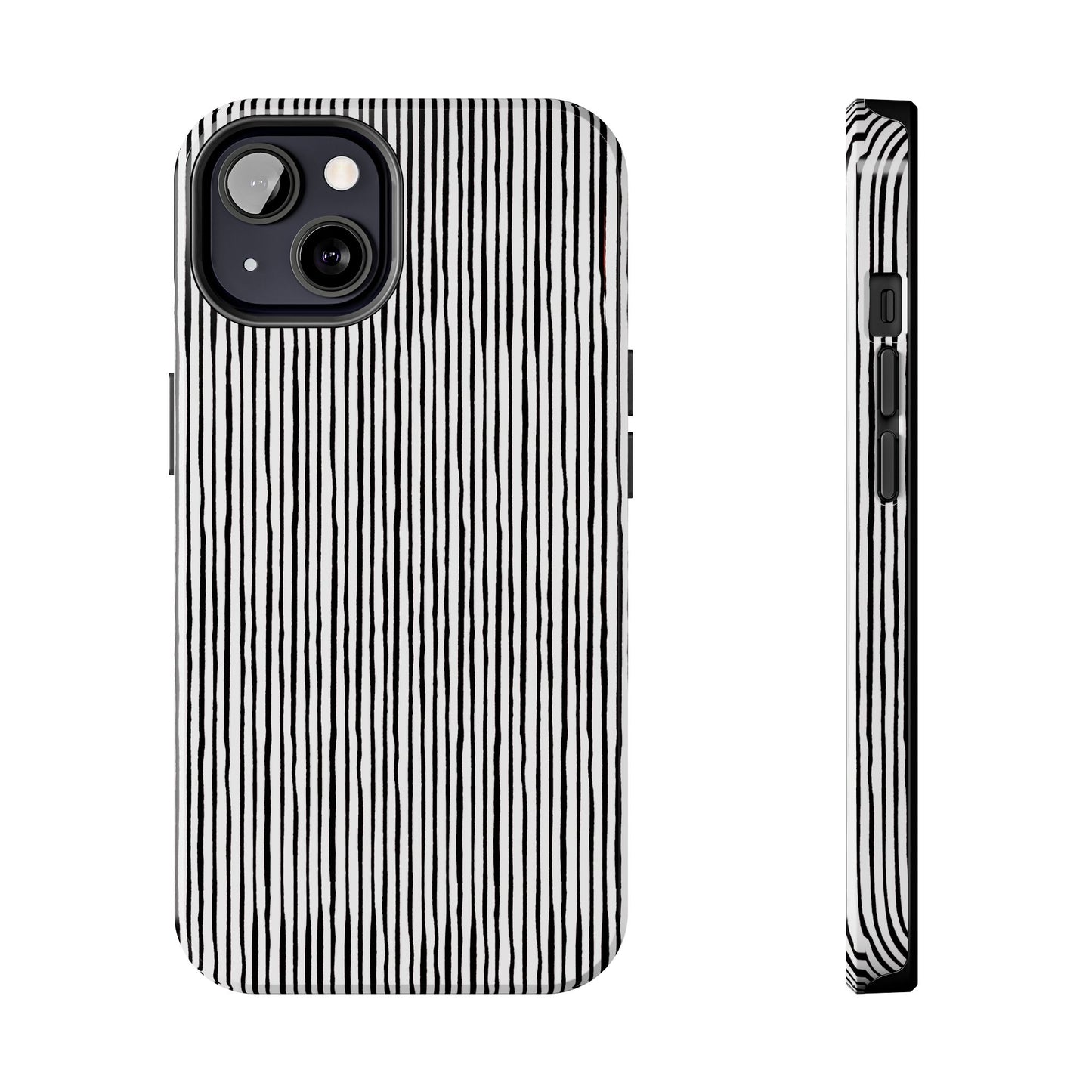 Quirky Pin Stripe White / Black Phone Case