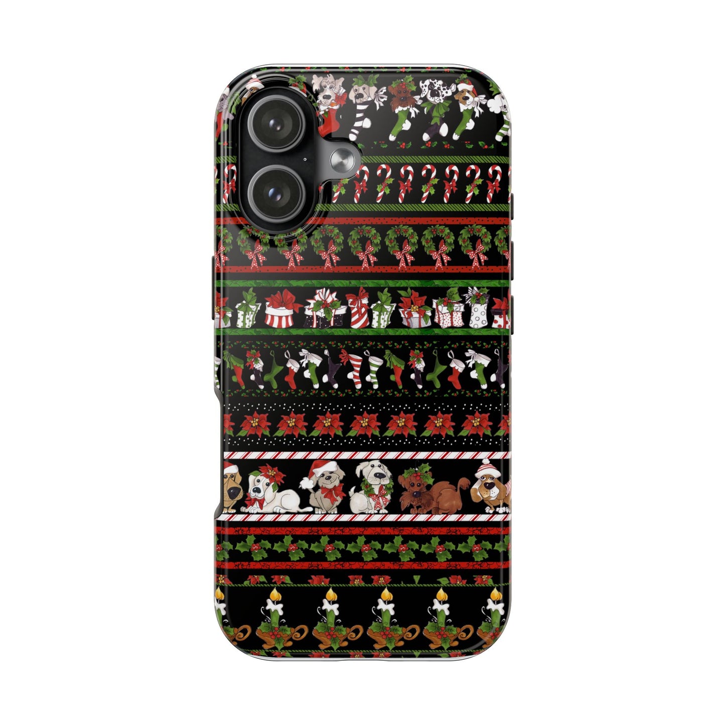 Holiday Borders Black Phone Case