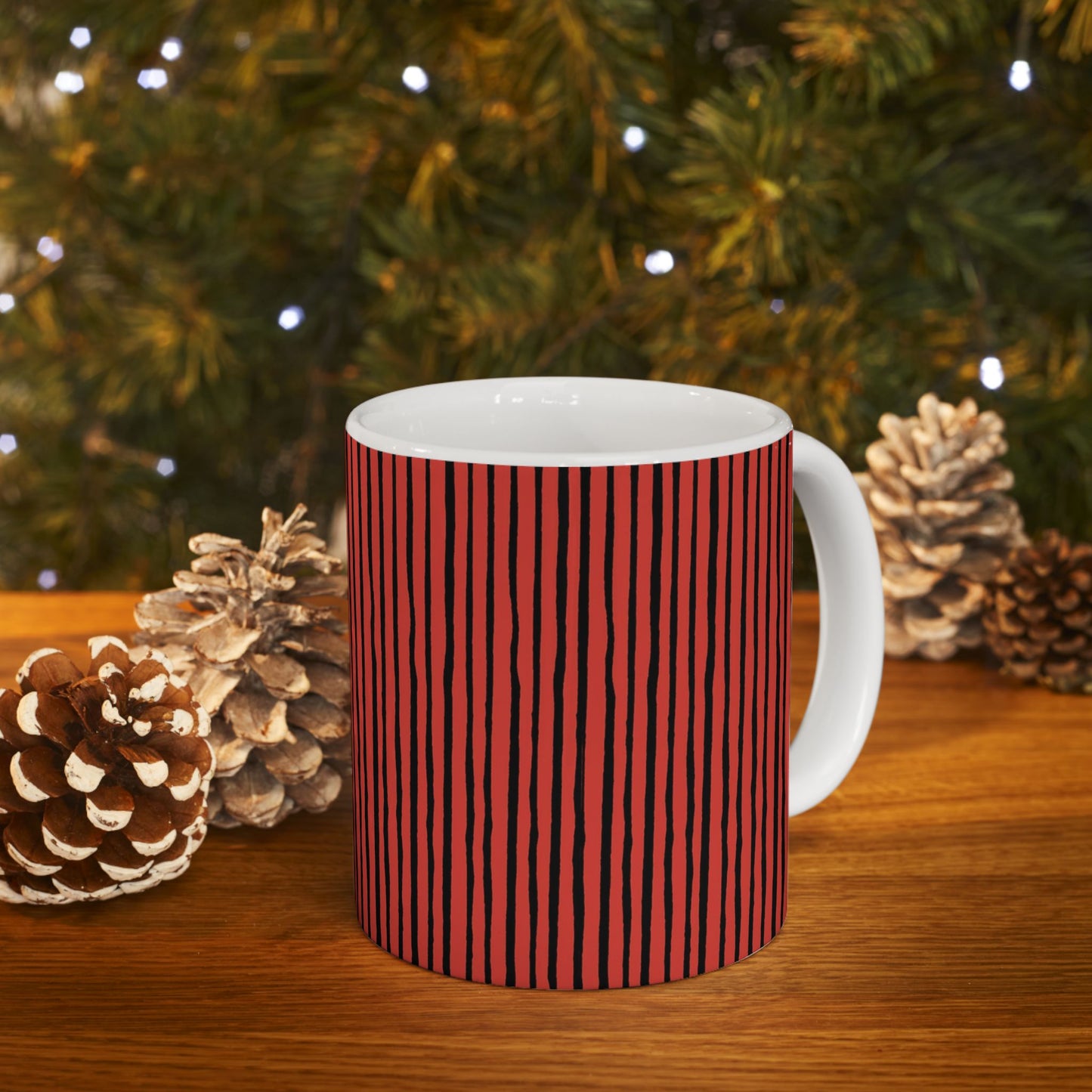 Quirky Pin Stripe Red / Black Cup