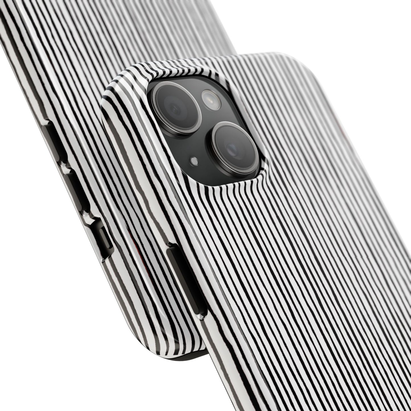 Quirky Pin Stripe White / Black Phone Case