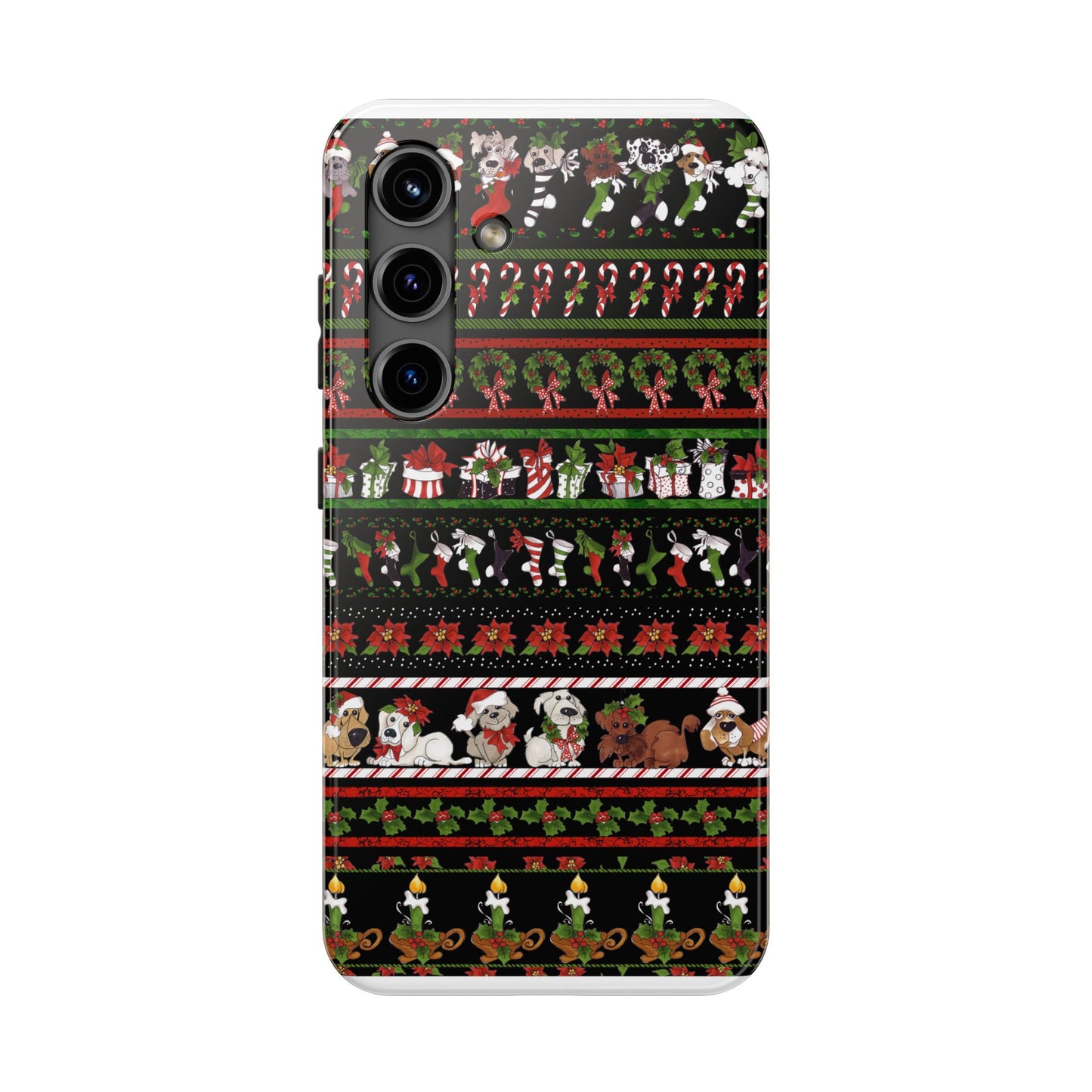 Holiday Borders Black Phone Case