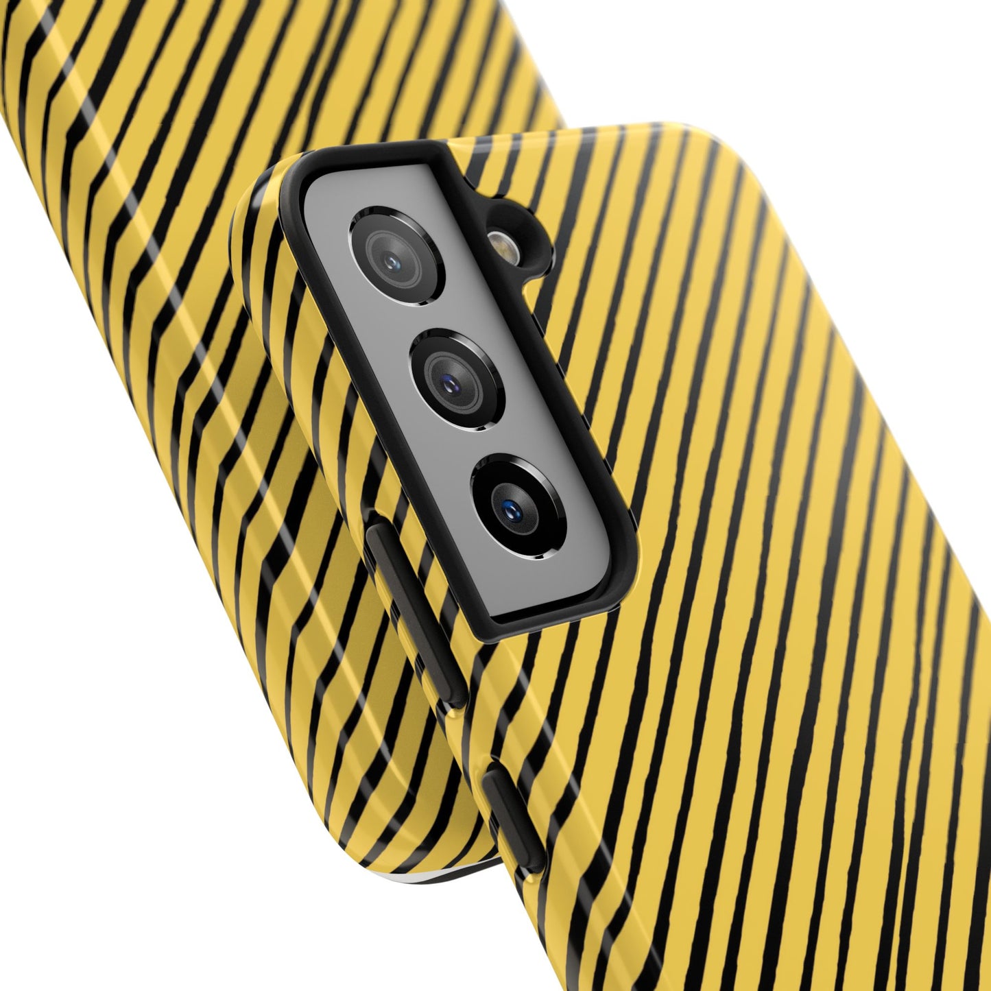 Quirky Bias Stripe Yellow / Black Phone Case