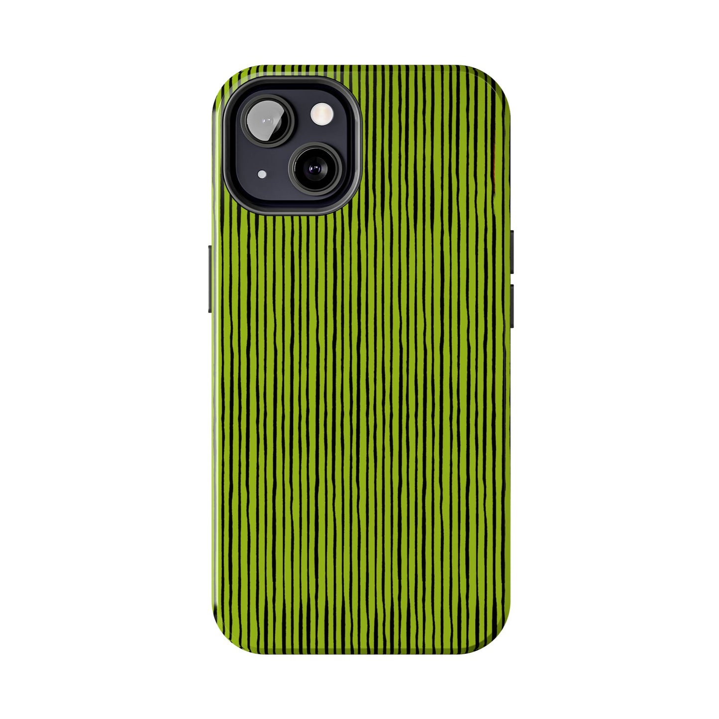 Quirky Pin Stripe Green / Black Phone Case