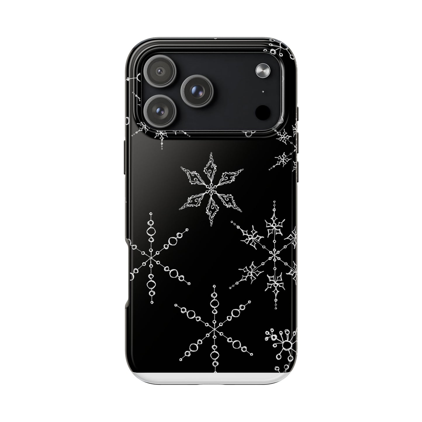 Snowflakes Black Phone Case