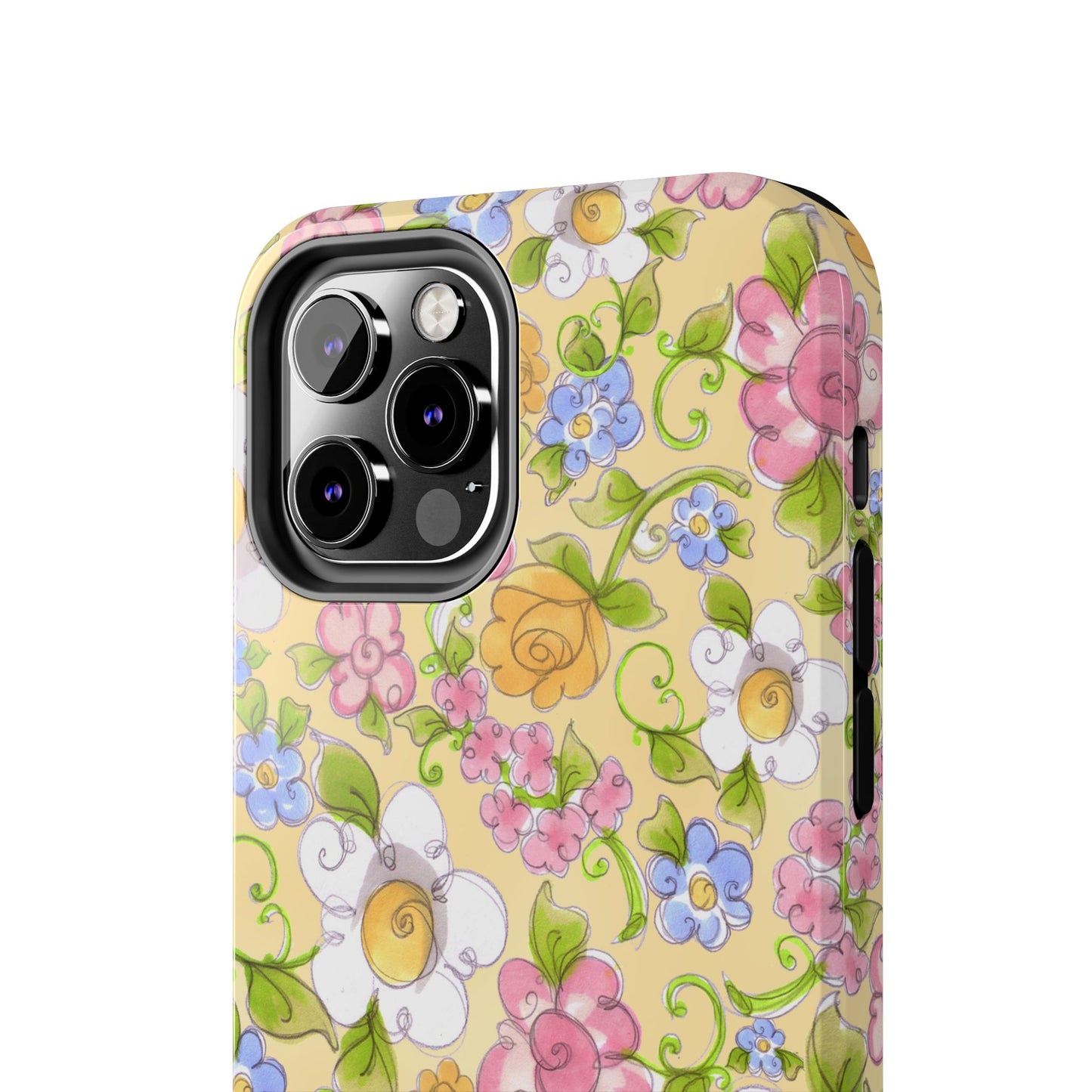 Flower Frolic Yellow Phone Case