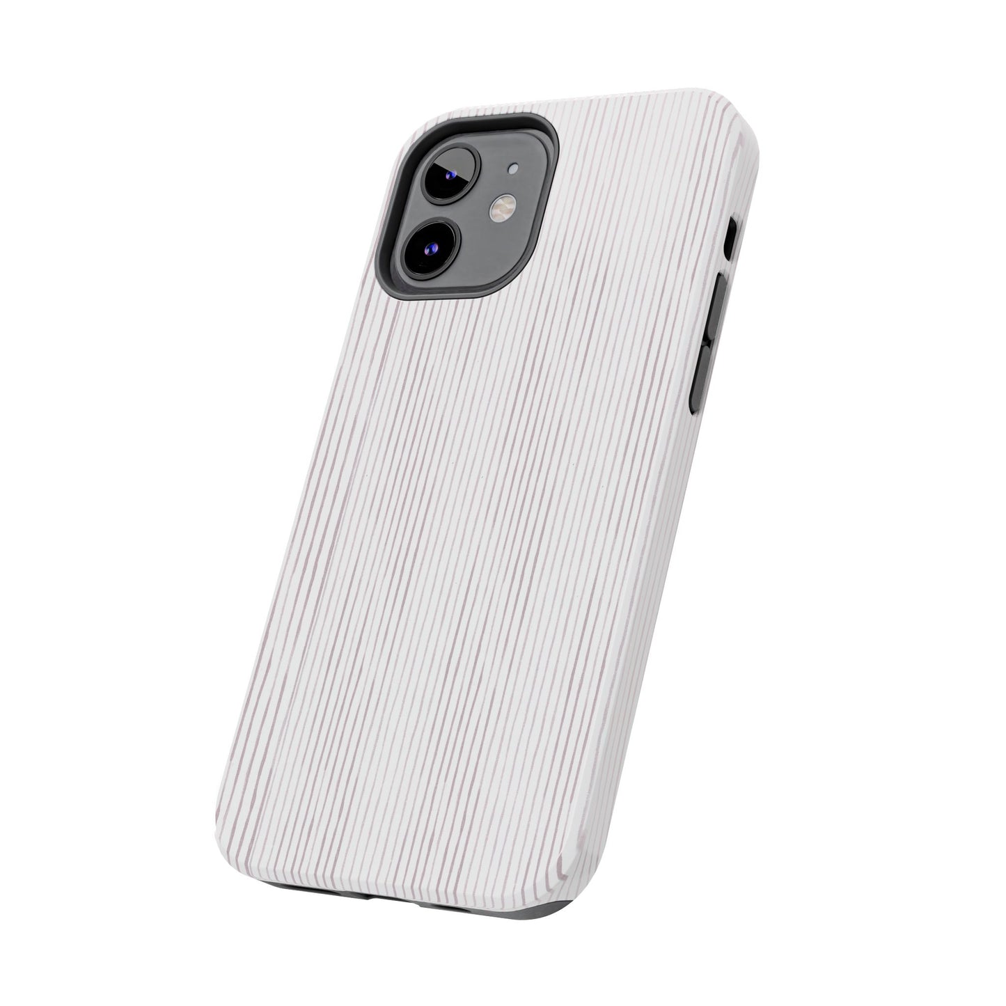 Happy Stripe White / Silver Phone Case