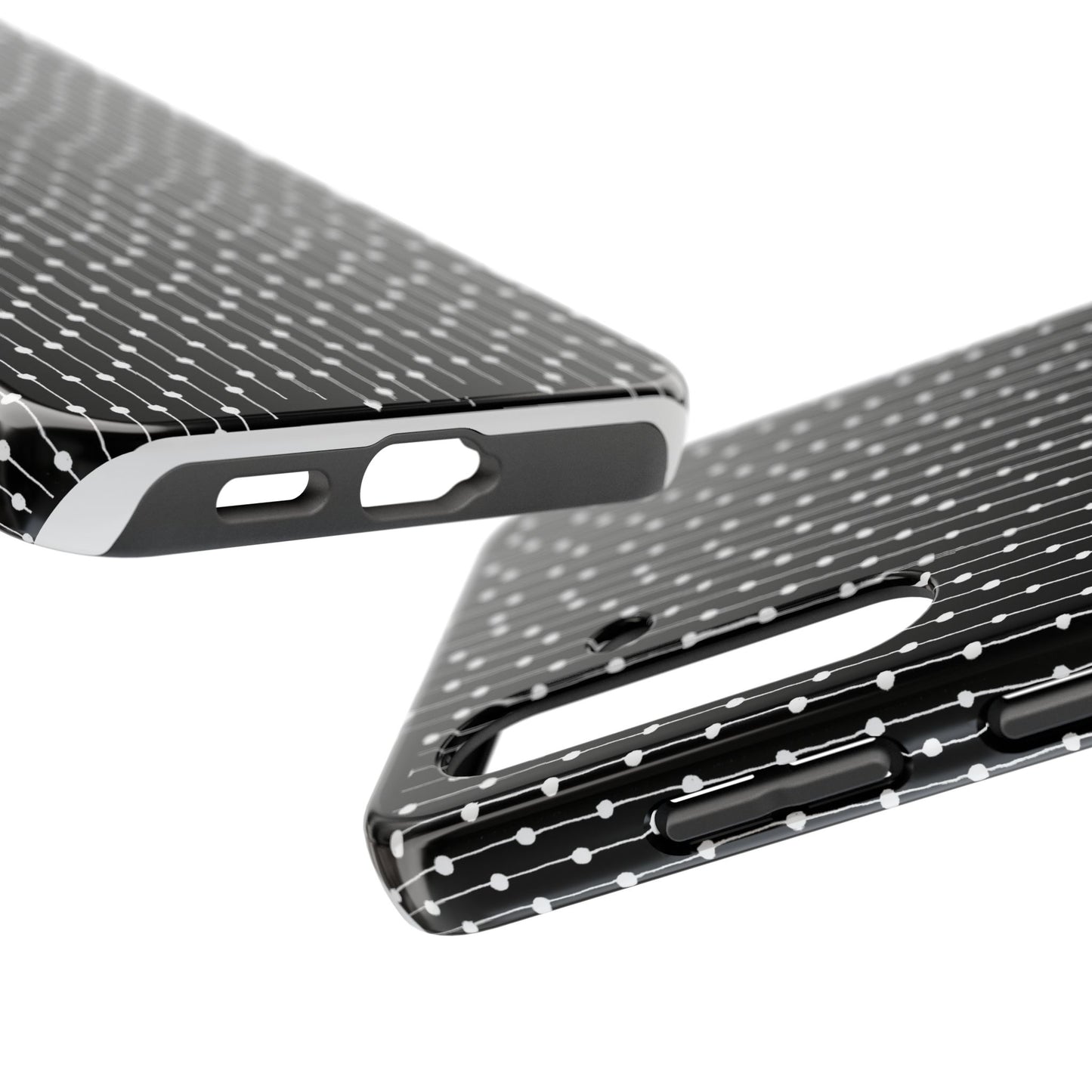 Pin Stripe Black / White Phone Case