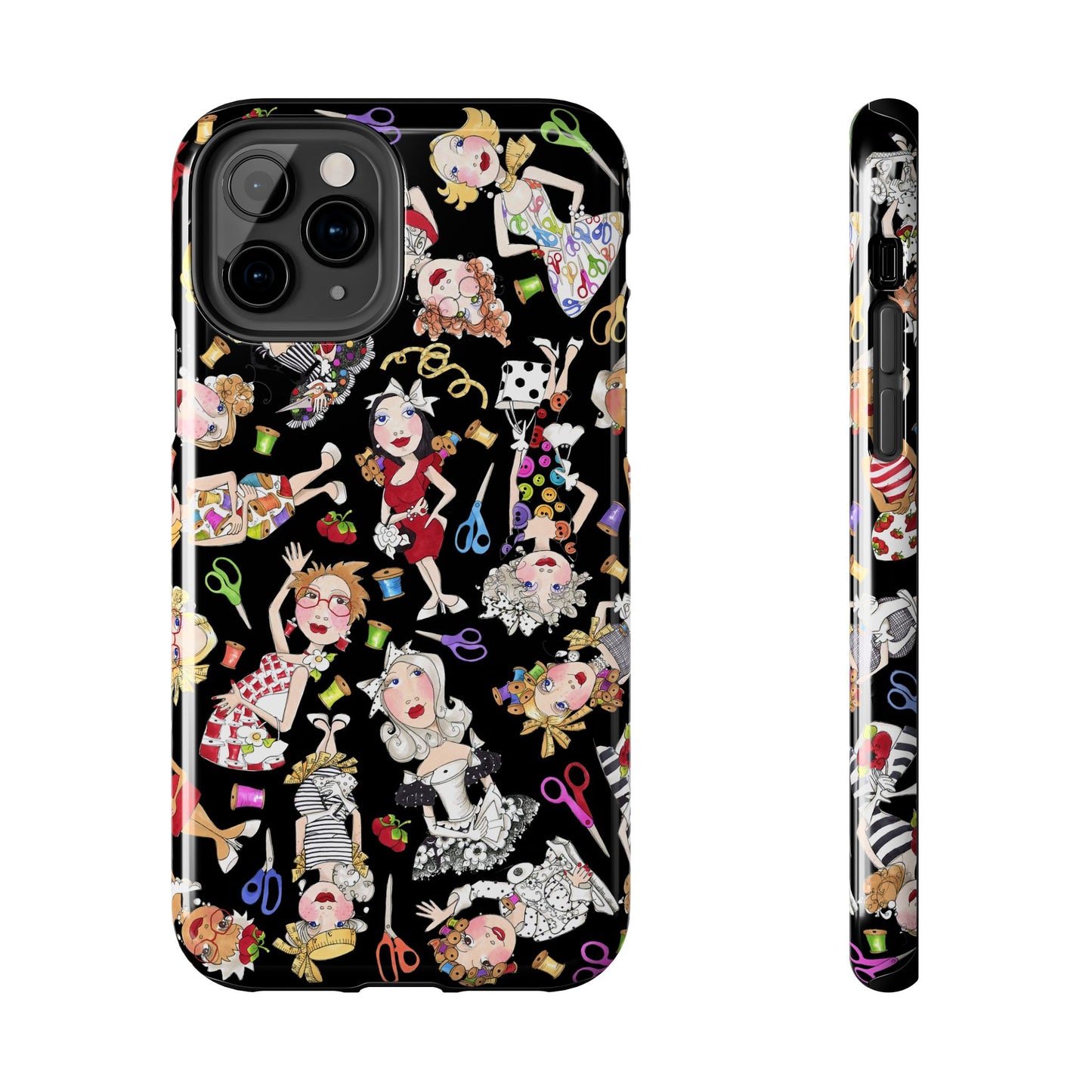 Sew Tossed Black Phone Case