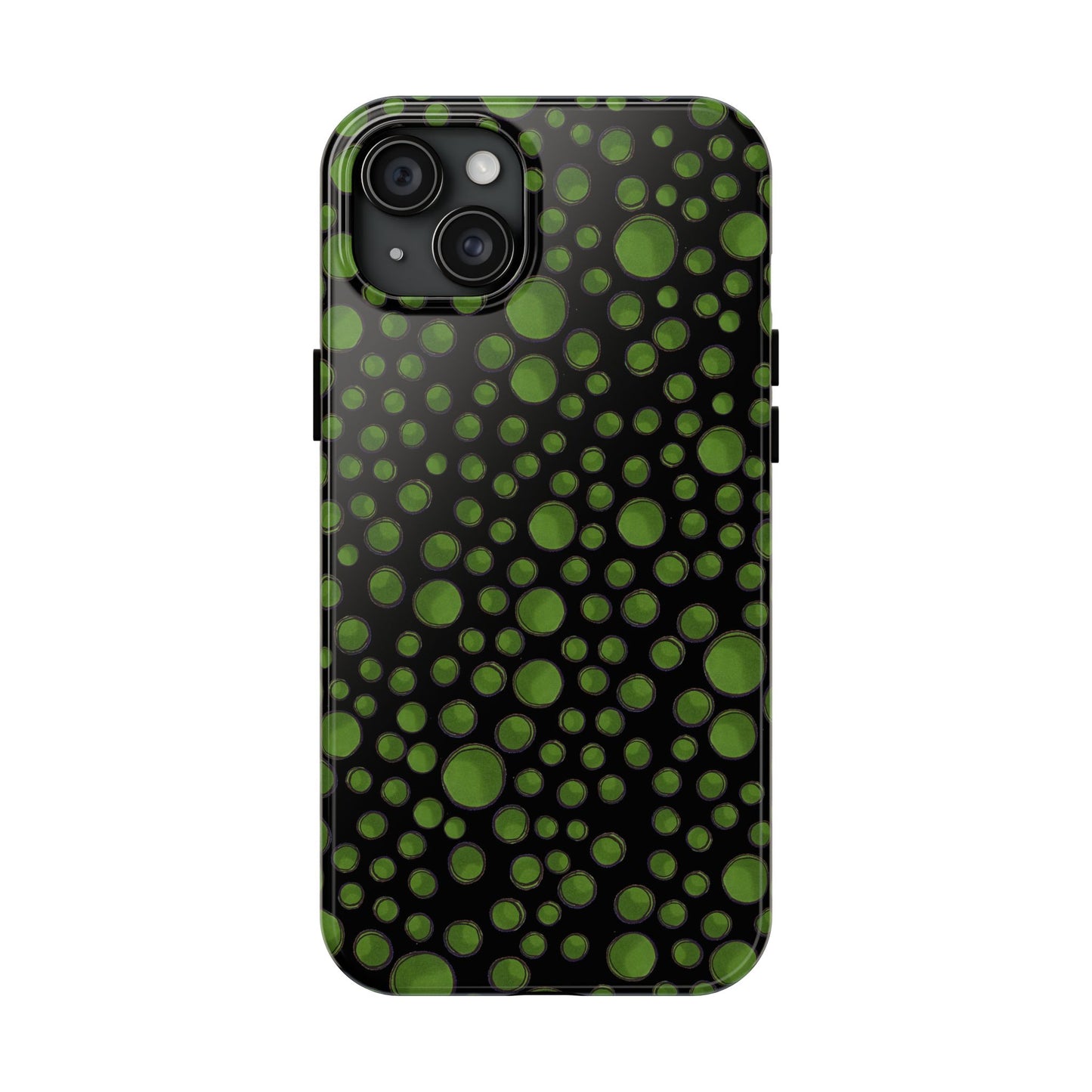 Dot Assortment Black / Green Phone Case