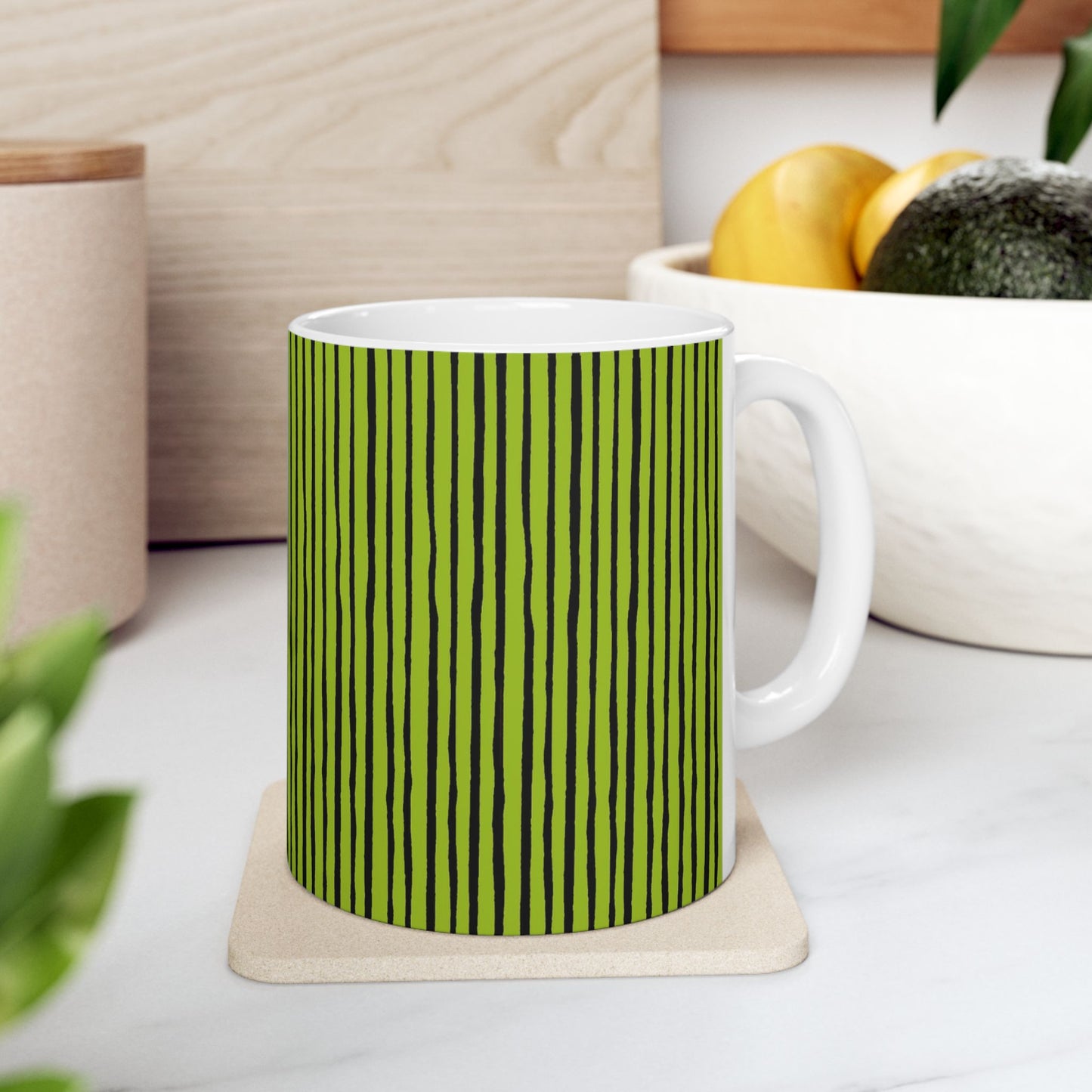 Quirky Stripe Chartreuse / Black Cup