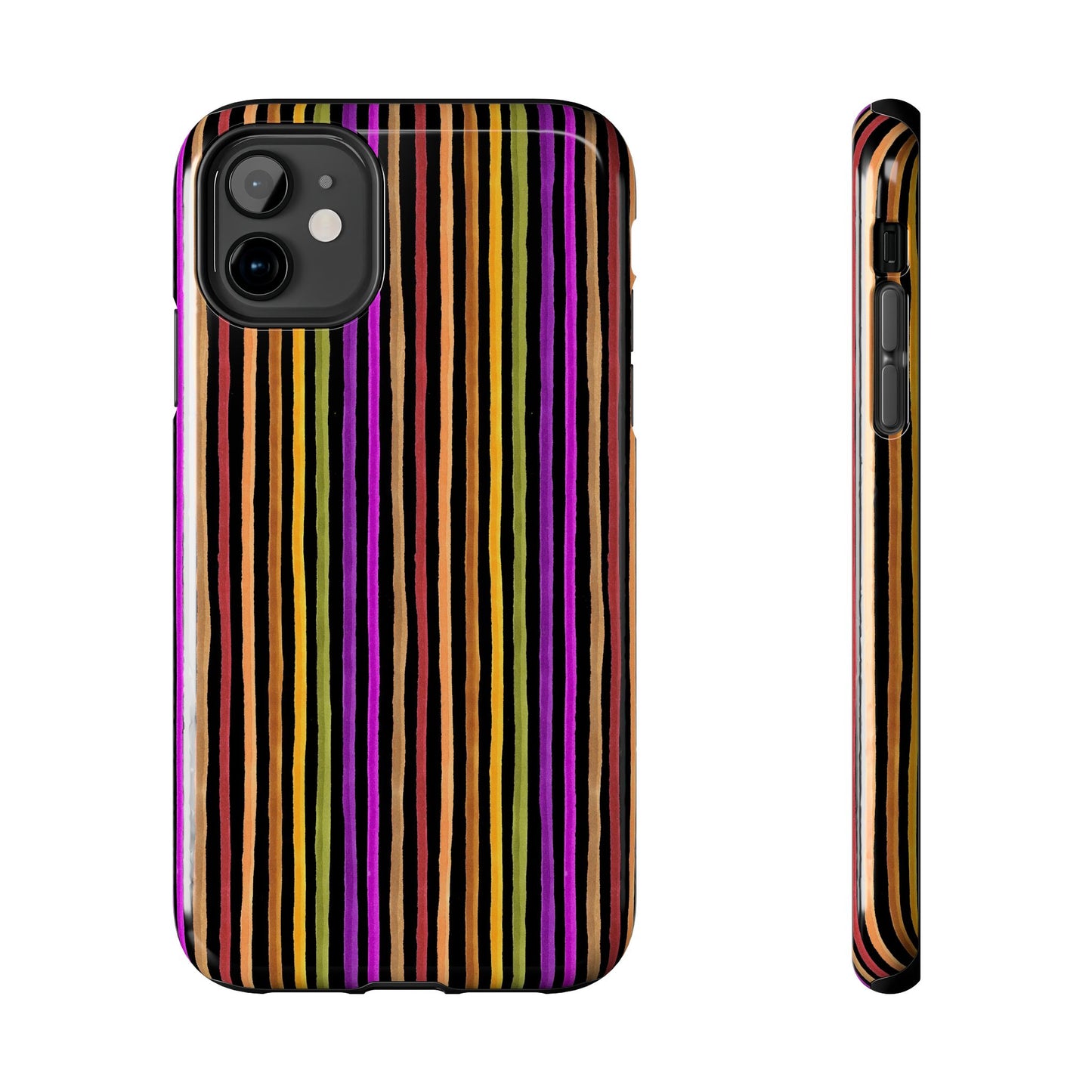 Spice Stripe Black Phone Case