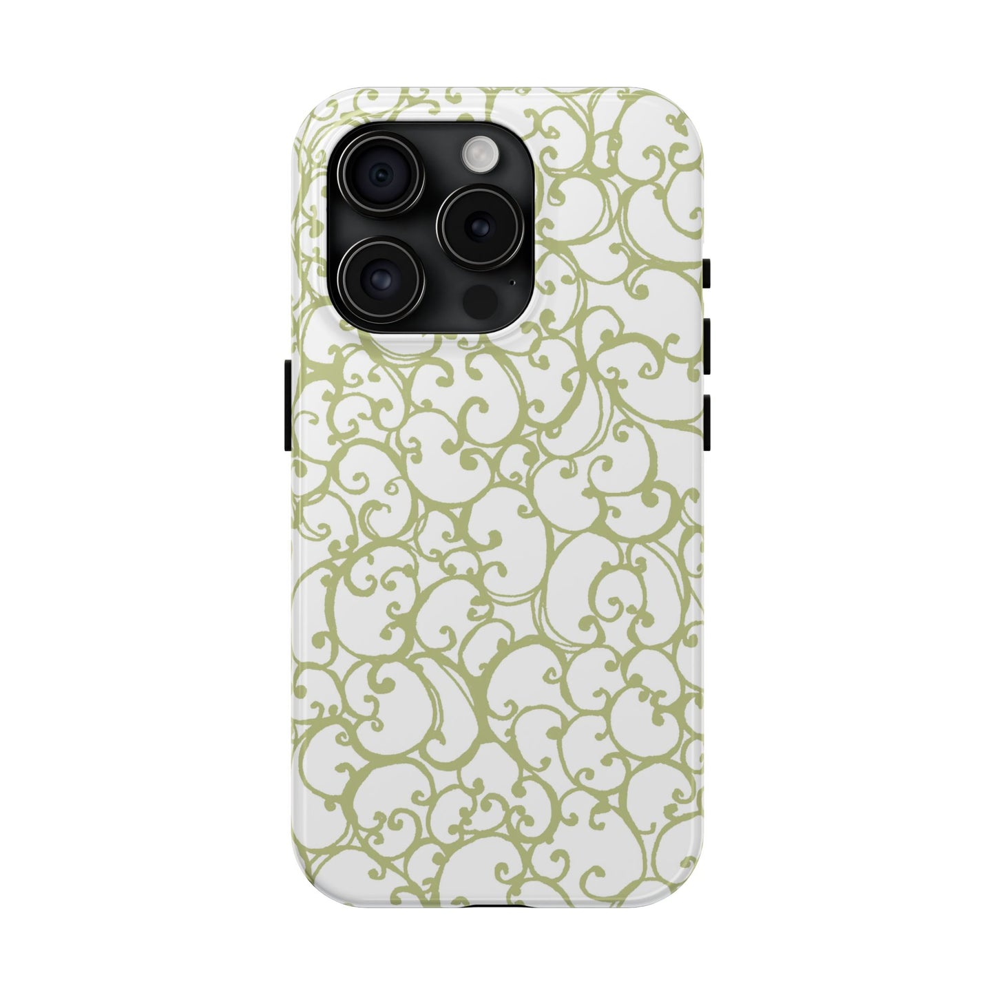 Scrollie White / Green Phone Case