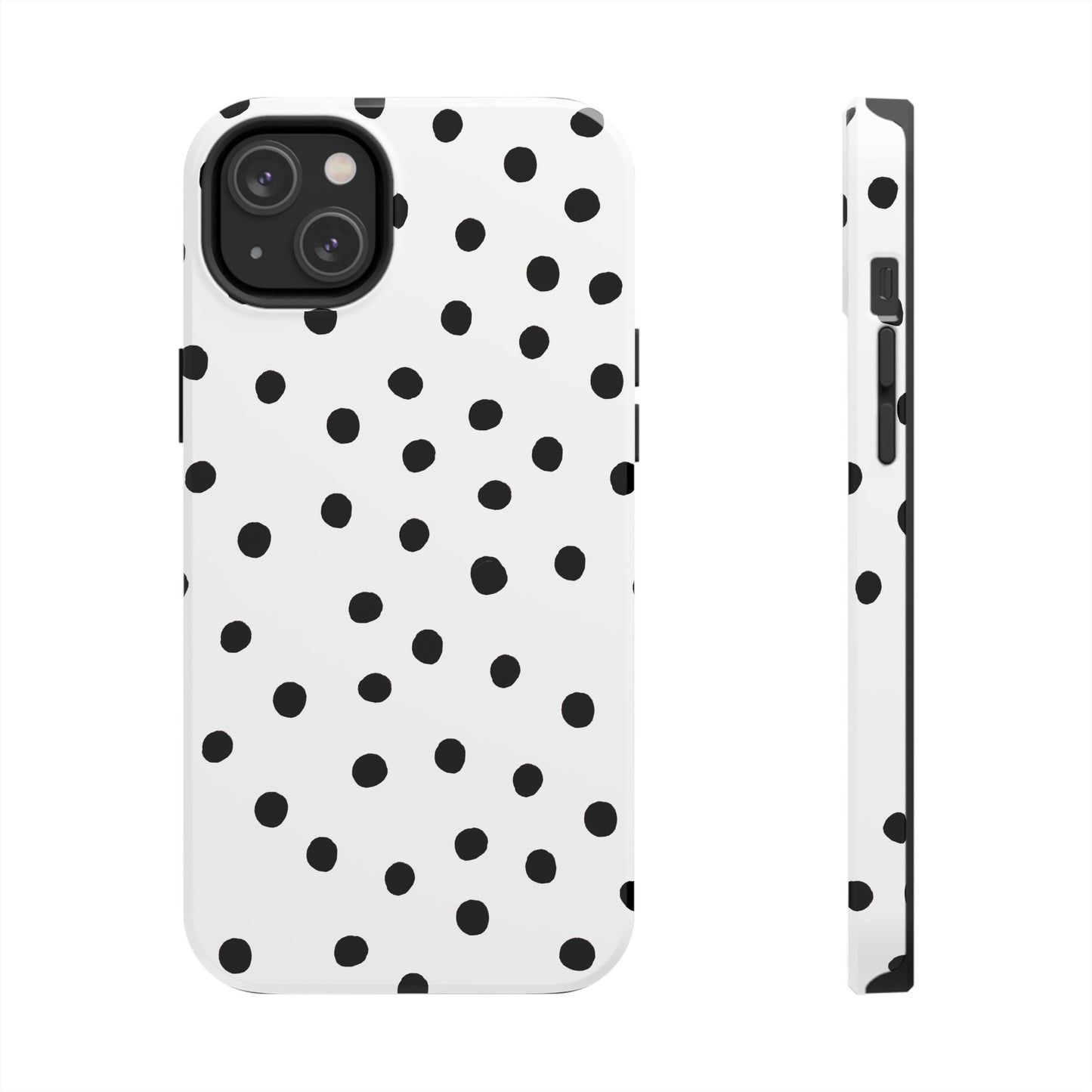 Dot White / Black Phone Case