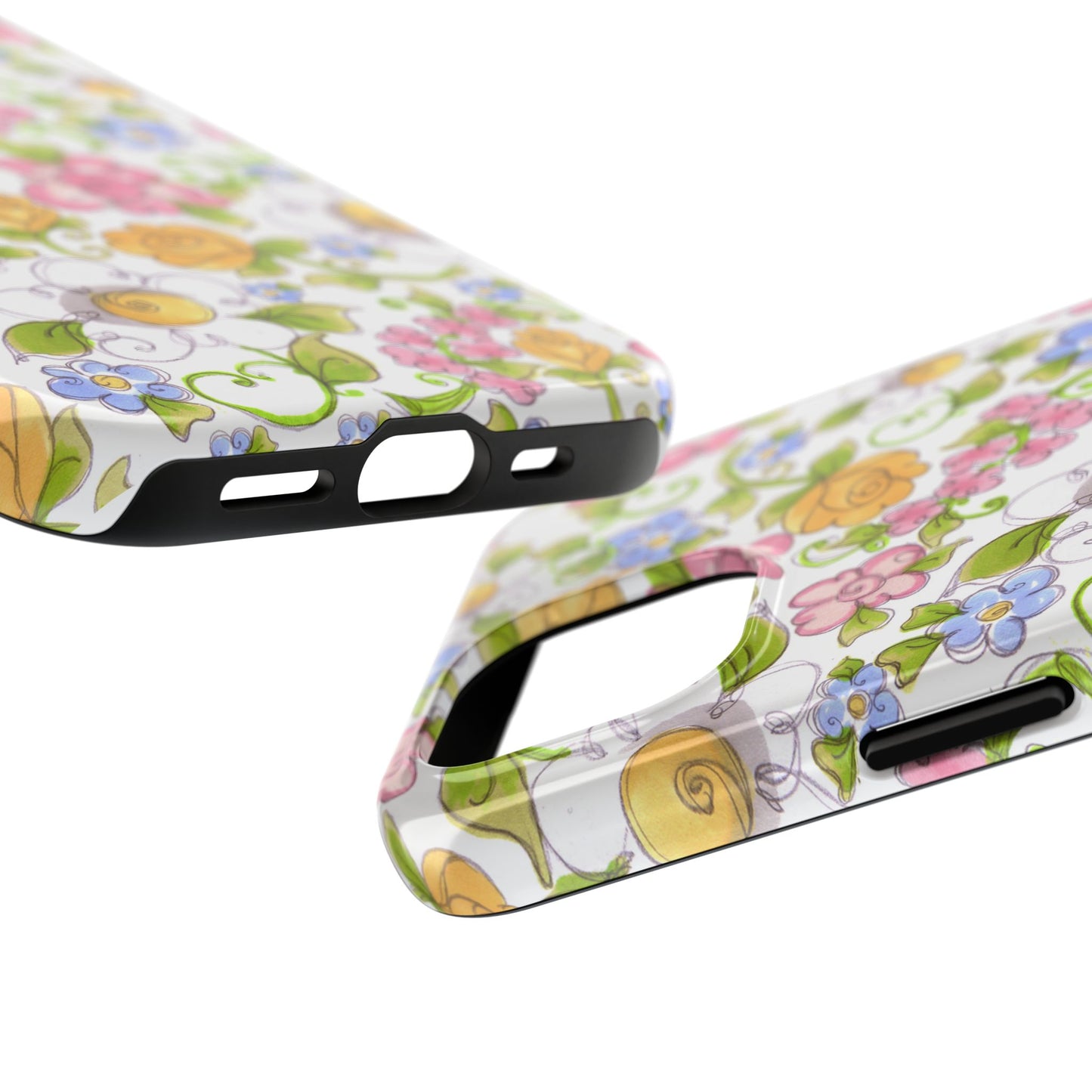 Flower Frolic White Phone Case
