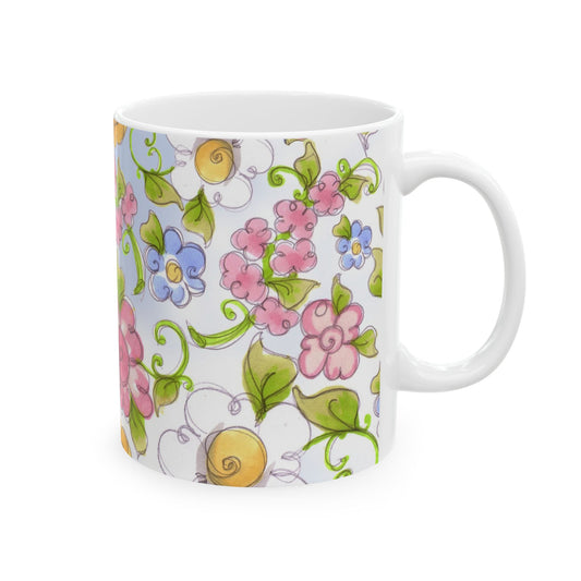 Flower Frolic Blue Cup