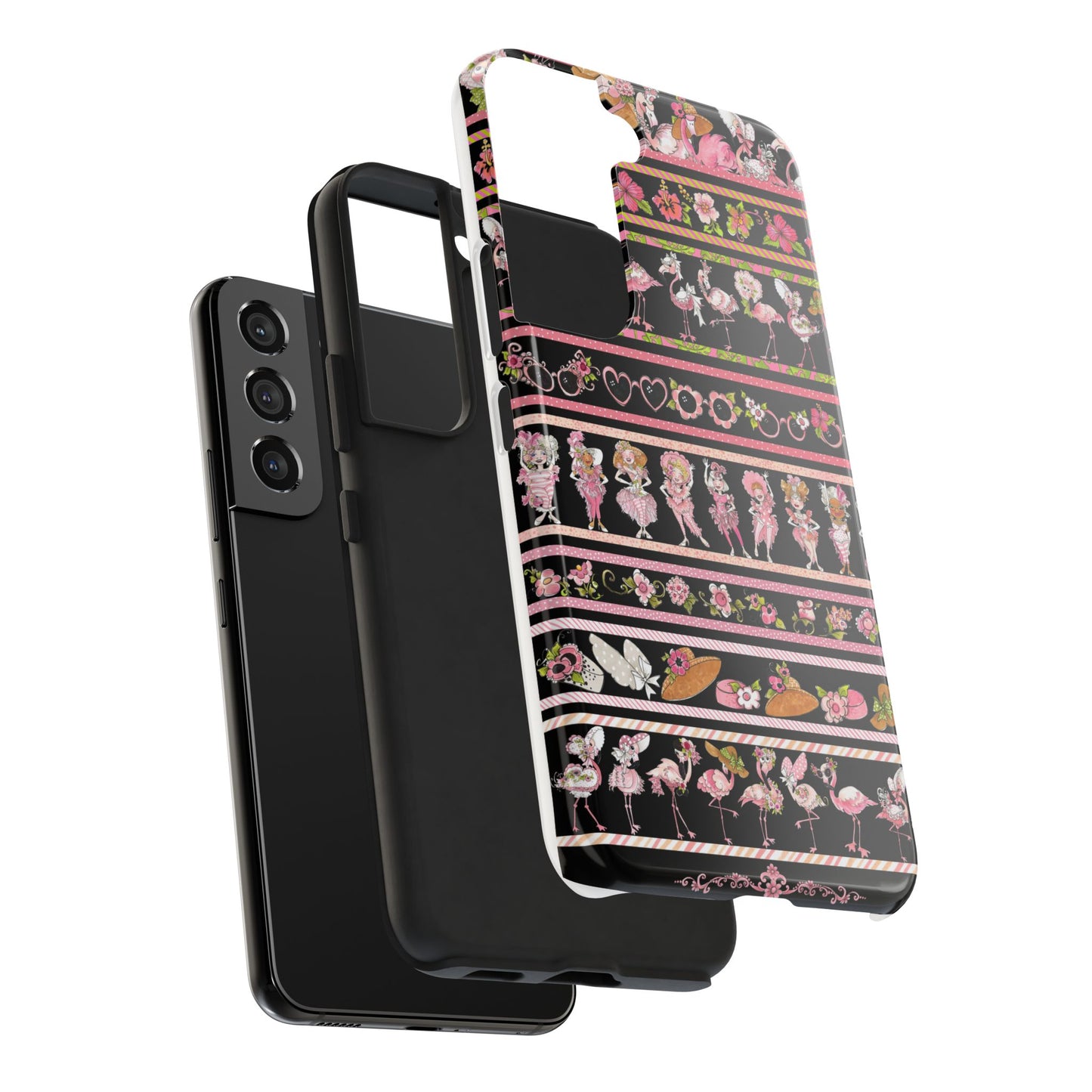 Flam Borders Black Phone Case