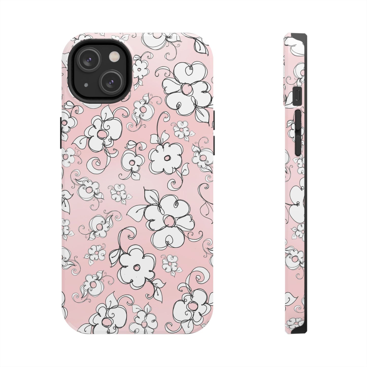 Lady Flowers Pink Sky Phone Case