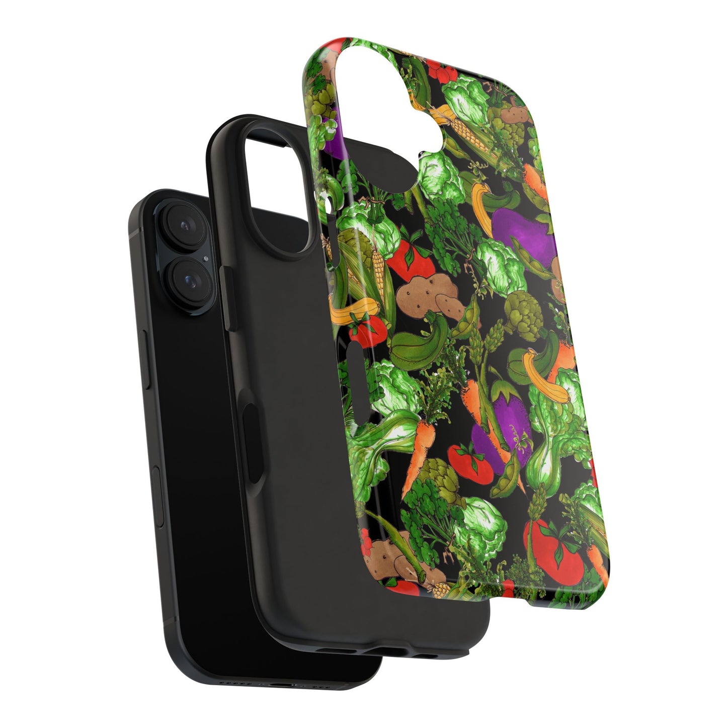 Veggie Jungle Black Phone Case