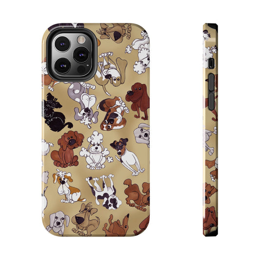 Tossed Doggies Tan Phone Case