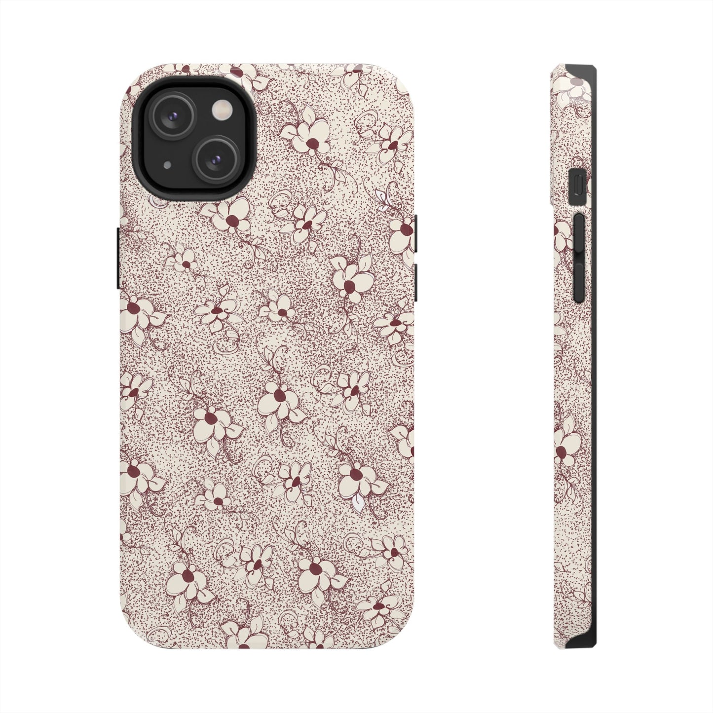 Daisy Flecks Ivory / Red Phone Case