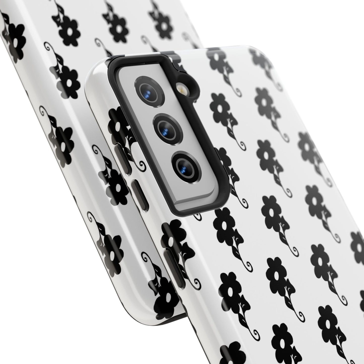 Flowers White / Black Phone Case