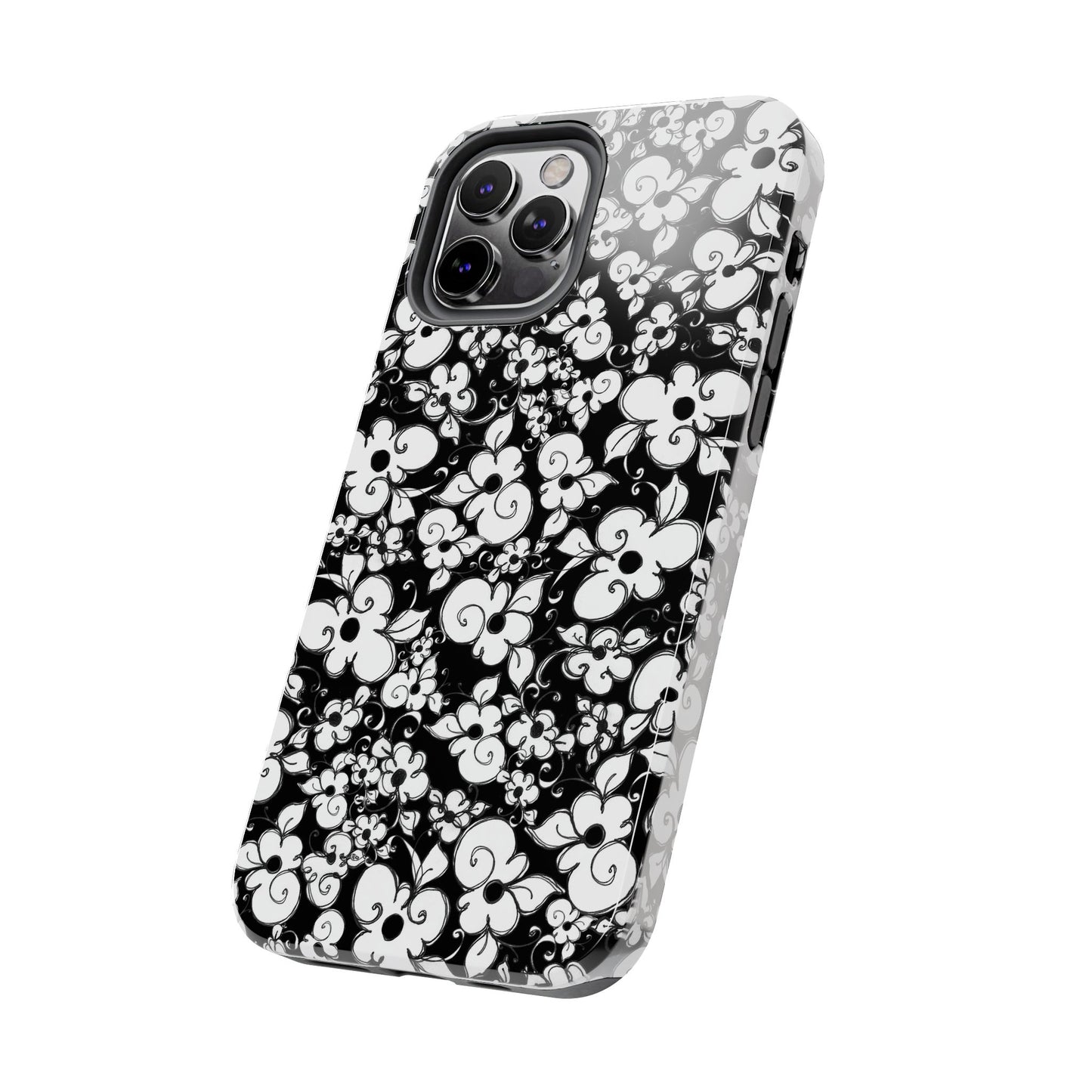 Dog Daisies Black Phone Case