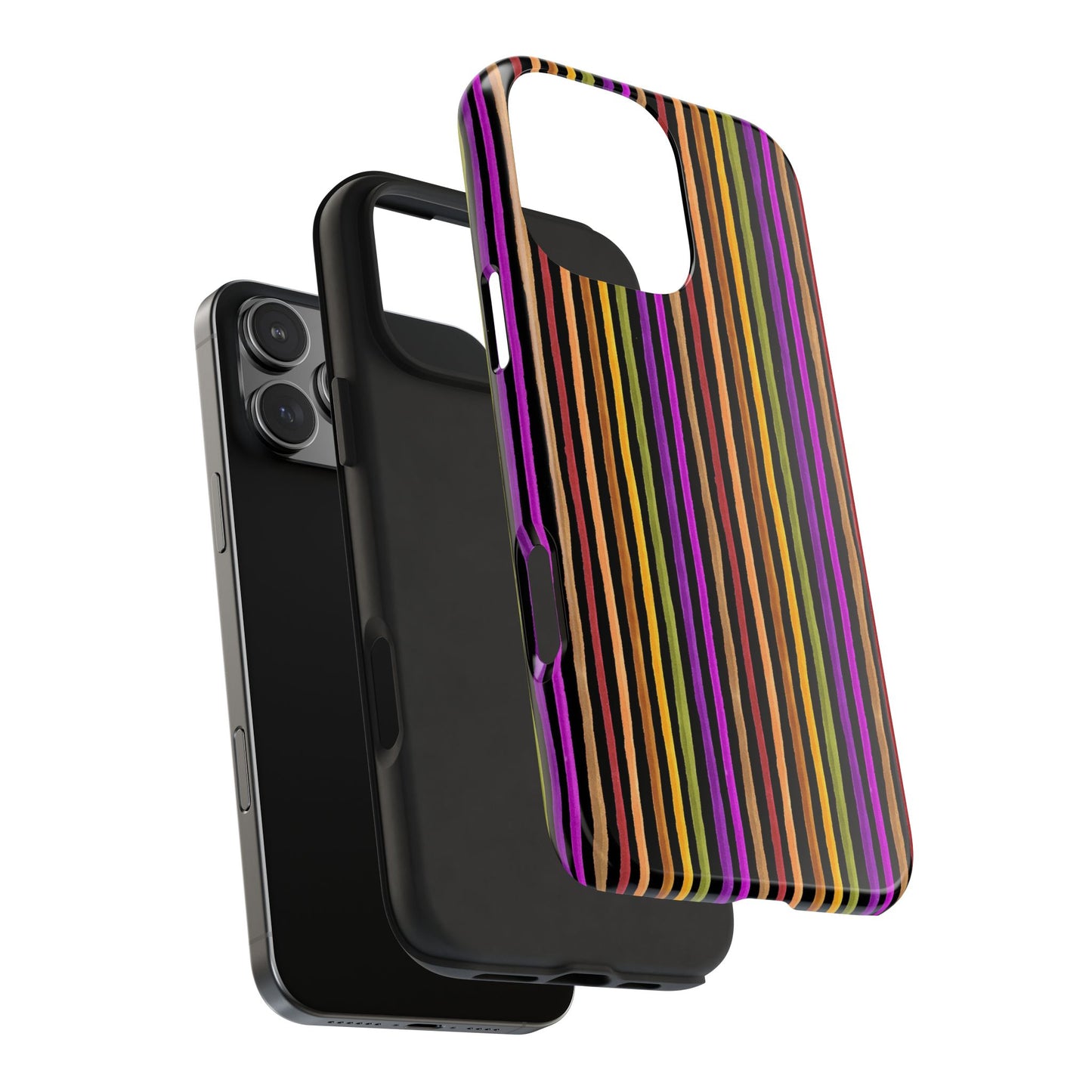Spice Stripe Black Phone Case