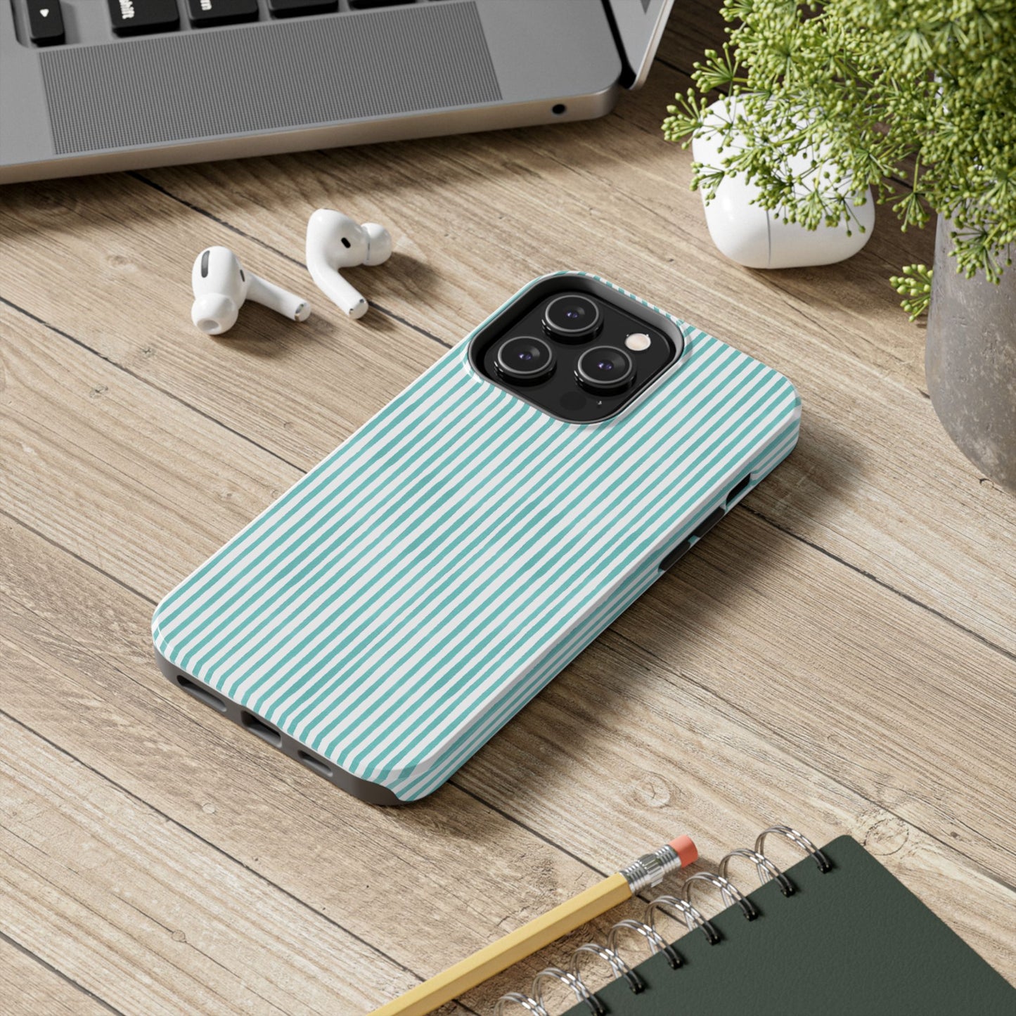 Lazy Stripe Turquoise Phone Case