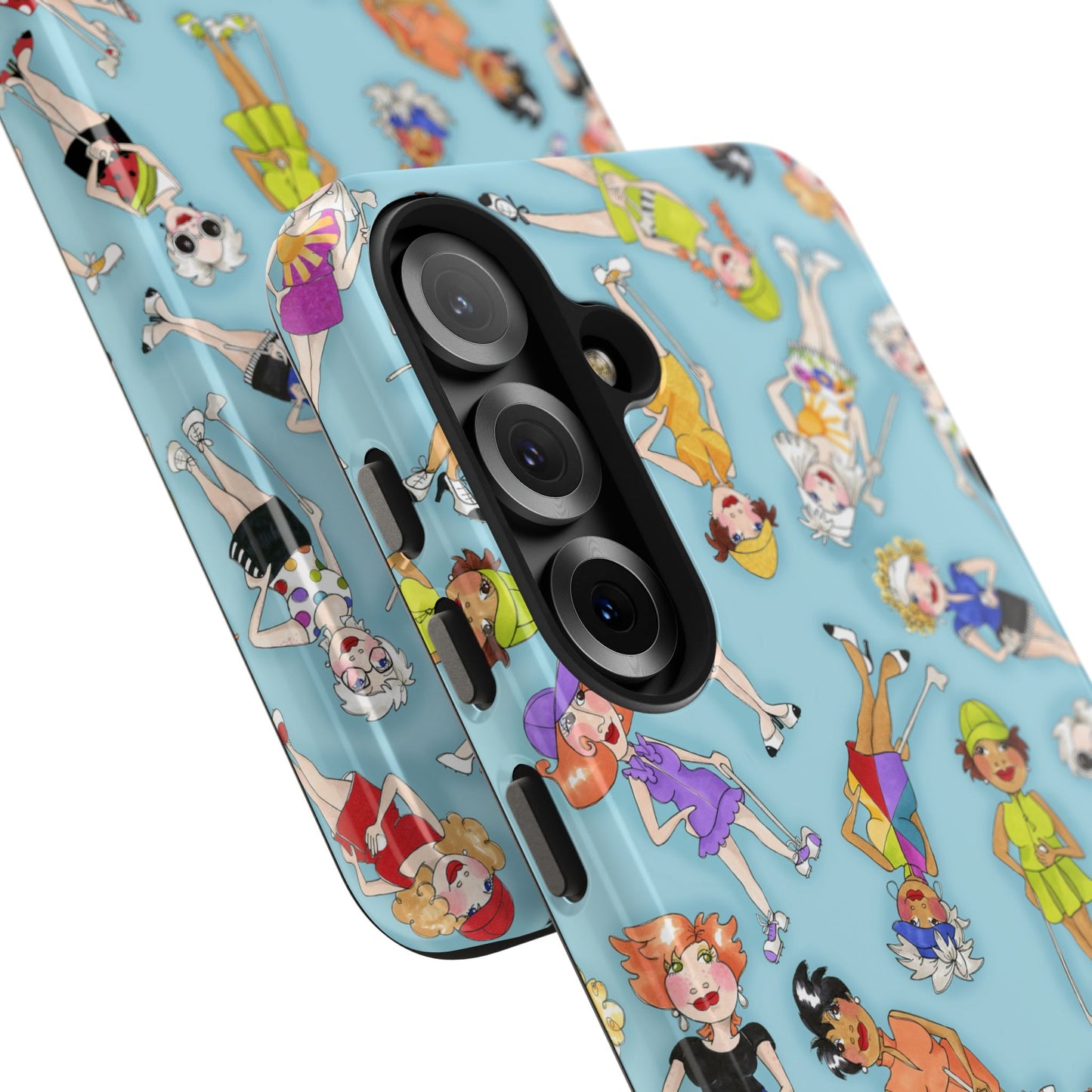 Tossed Golfer Girls Turquoise Phone Case