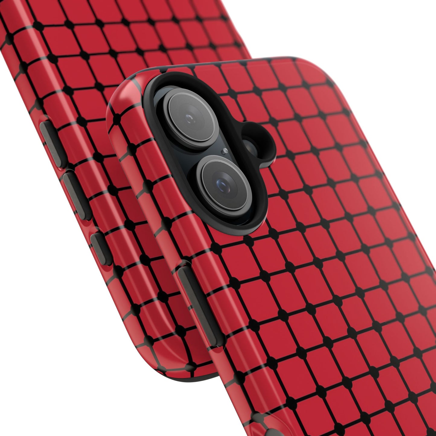 Dot Grid Red / Black Phone Case