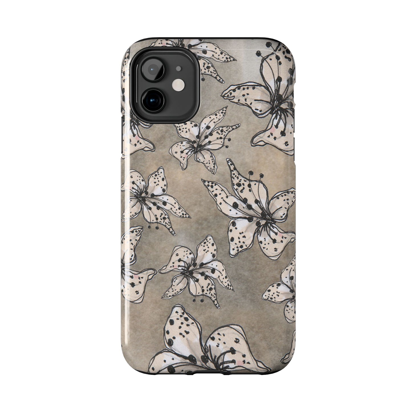 Spotted Lilies Gray Phone Case