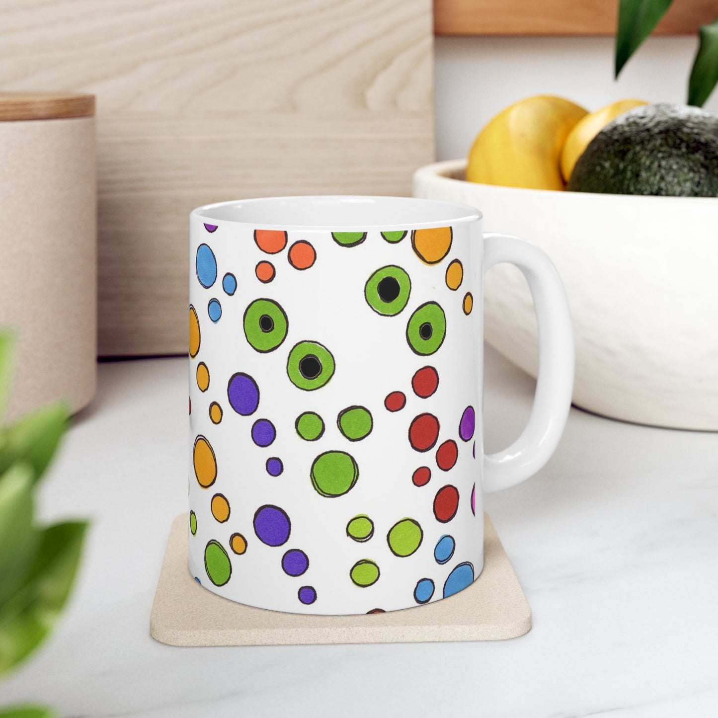 Dog Dots White / Multi Cup